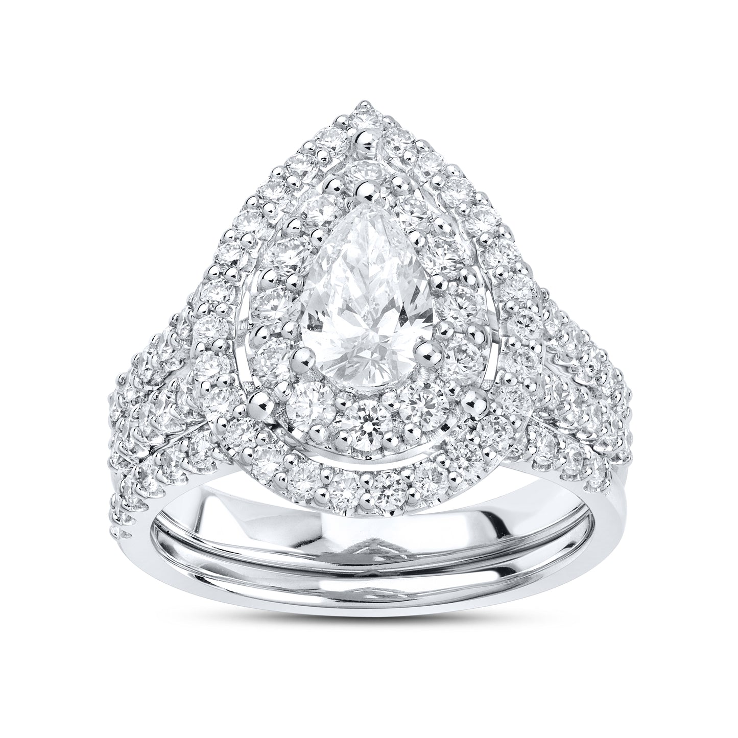 14kt White Gold 1.96 CTW Teardrop Lab Diamond Ring