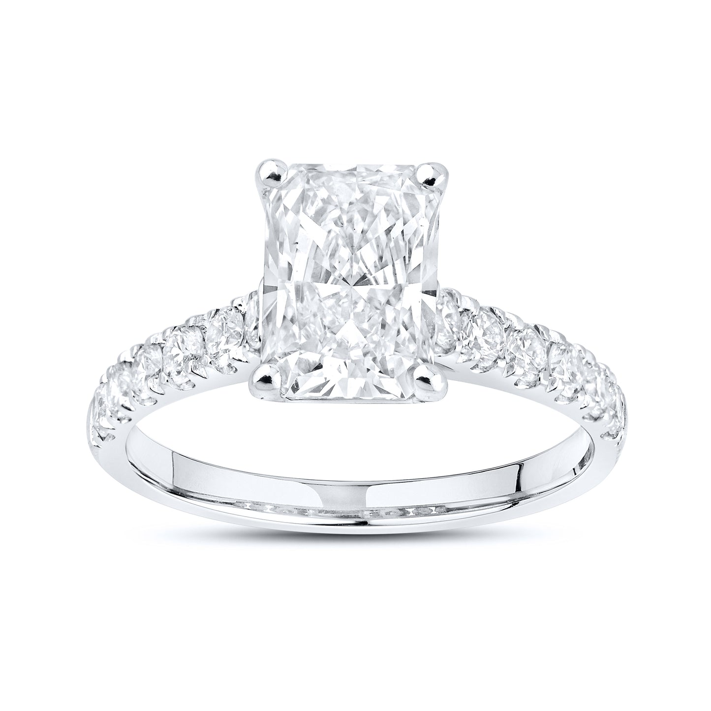 14kt White Gold 3.12ctw lab Diamond bridal set