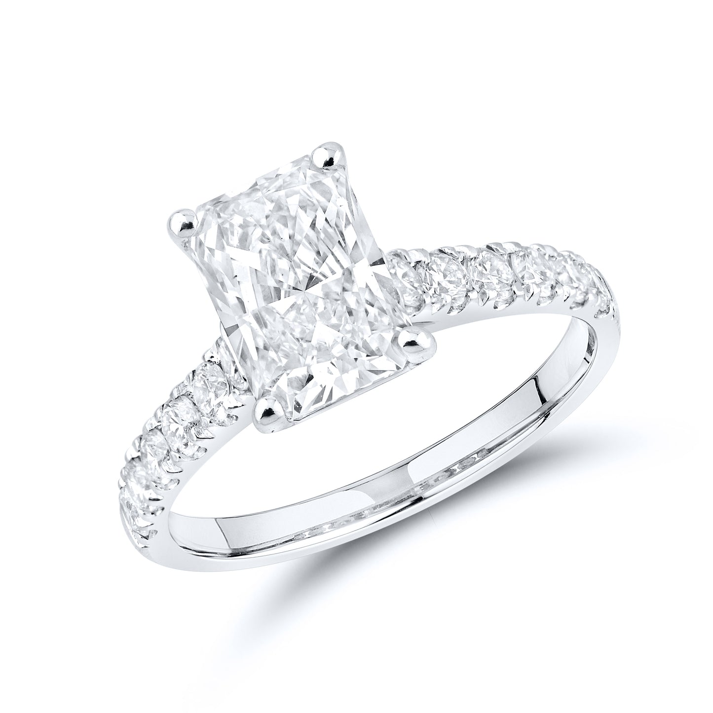 14kt White Gold 3.12ctw lab Diamond bridal set
