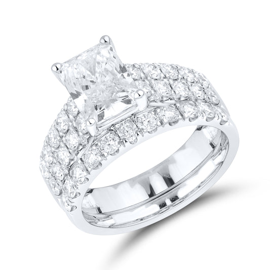 14kt White Gold 5.01 CTW Radiant Lab Diamond Ring
