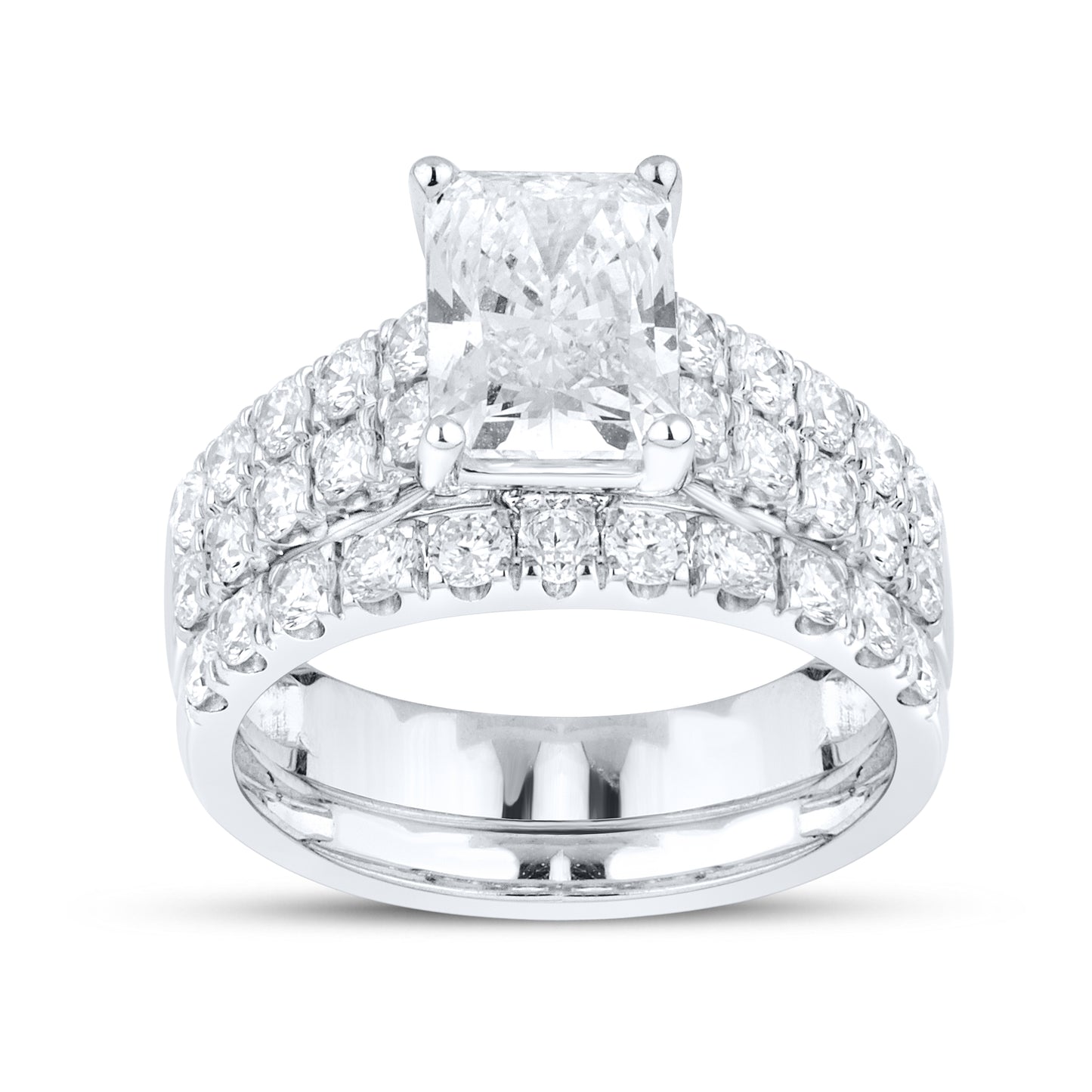 14kt White Gold 5.01 CTW Radiant Lab Diamond Ring