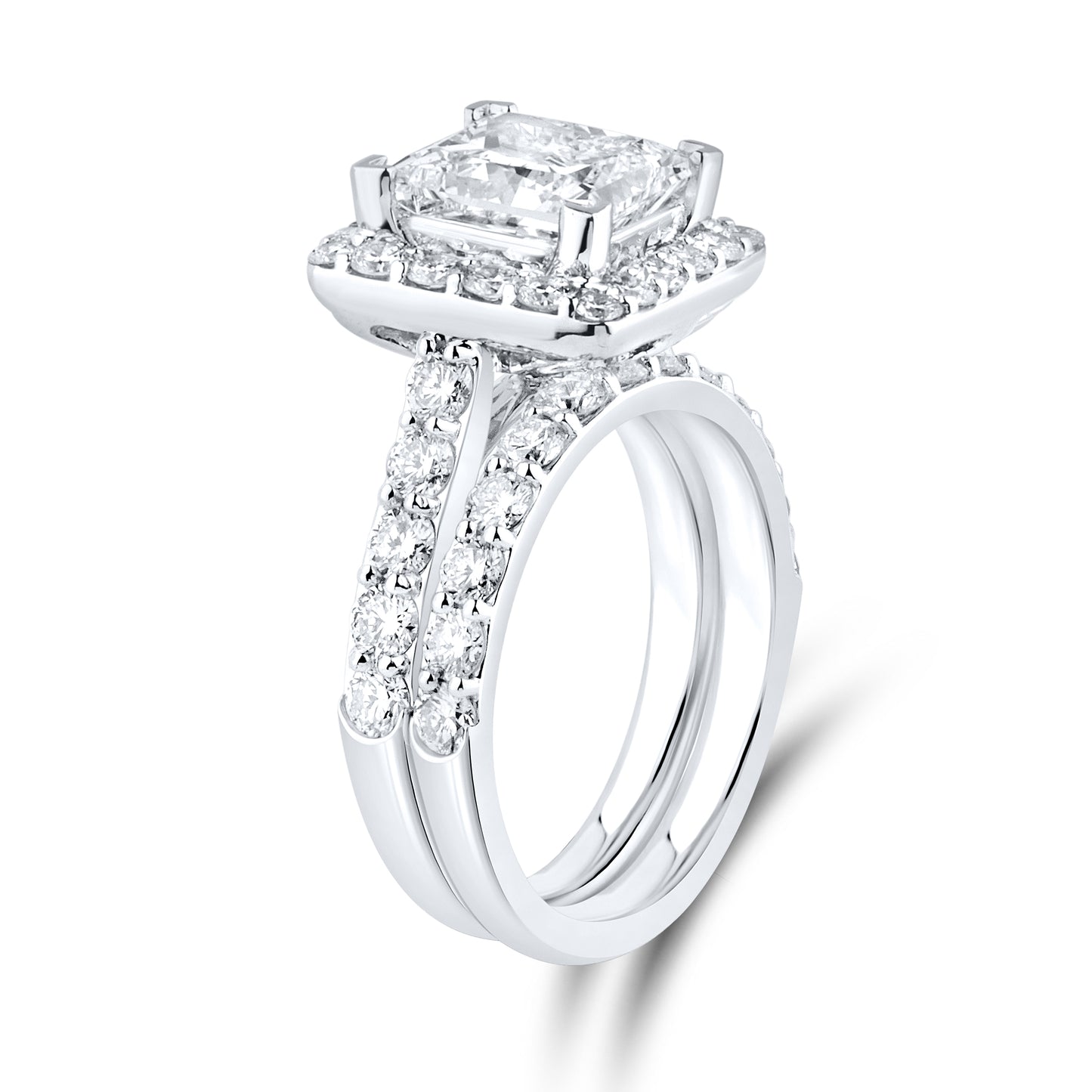 14kt White Gold 5.02 CTW Lab Diamond Bridal Set