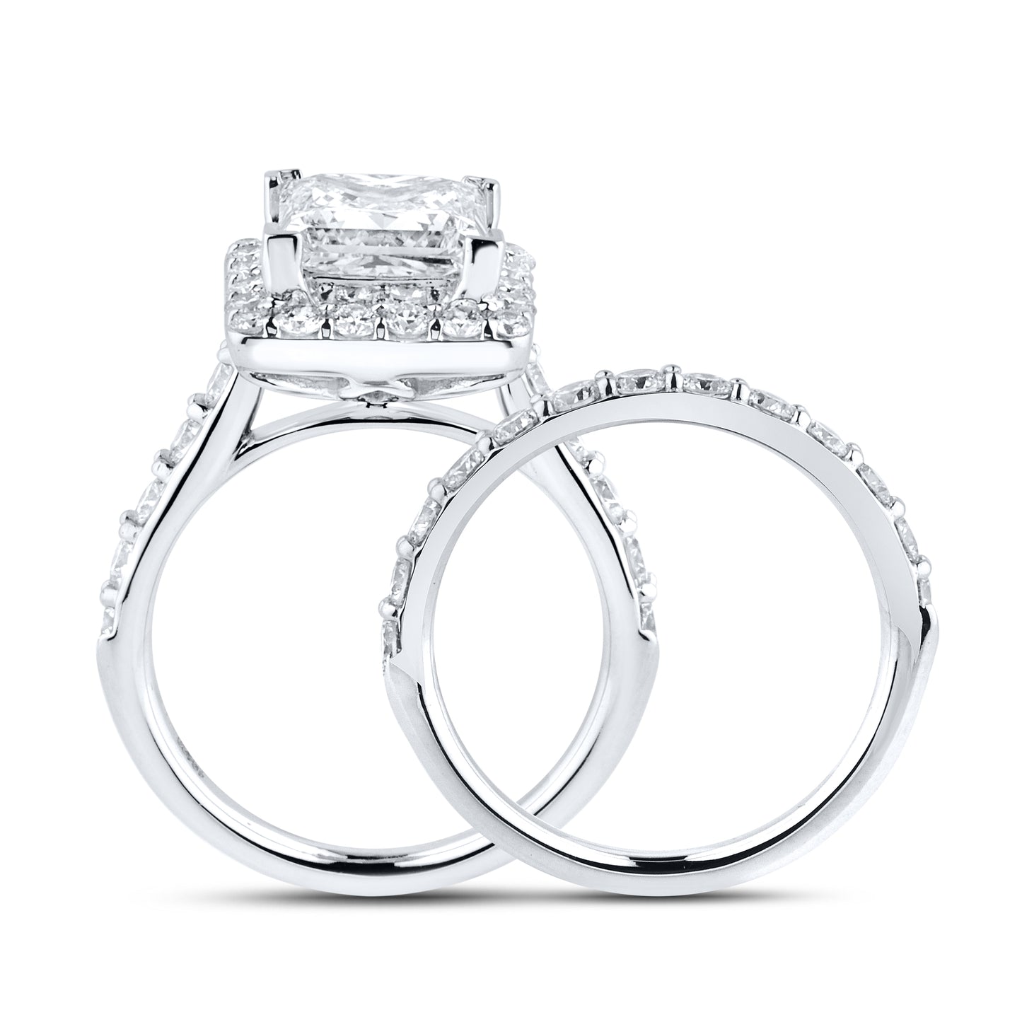 14kt White Gold 5.02 CTW Lab Diamond Bridal Set