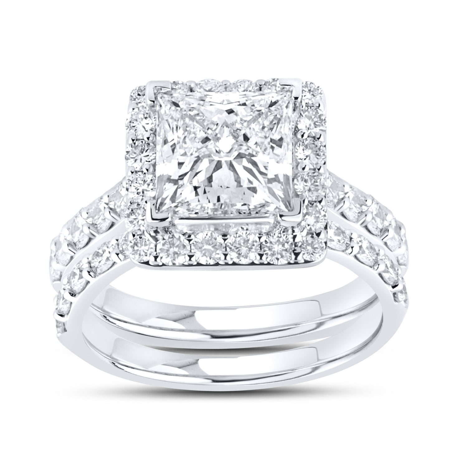 14kt White Gold 5.02 CTW Lab Diamond Bridal Set