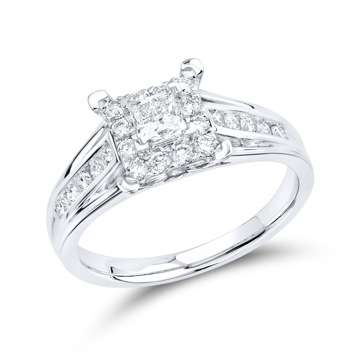 14kt White Gold 0.91 CTW  Lab Diamond Bridal Ring Set
