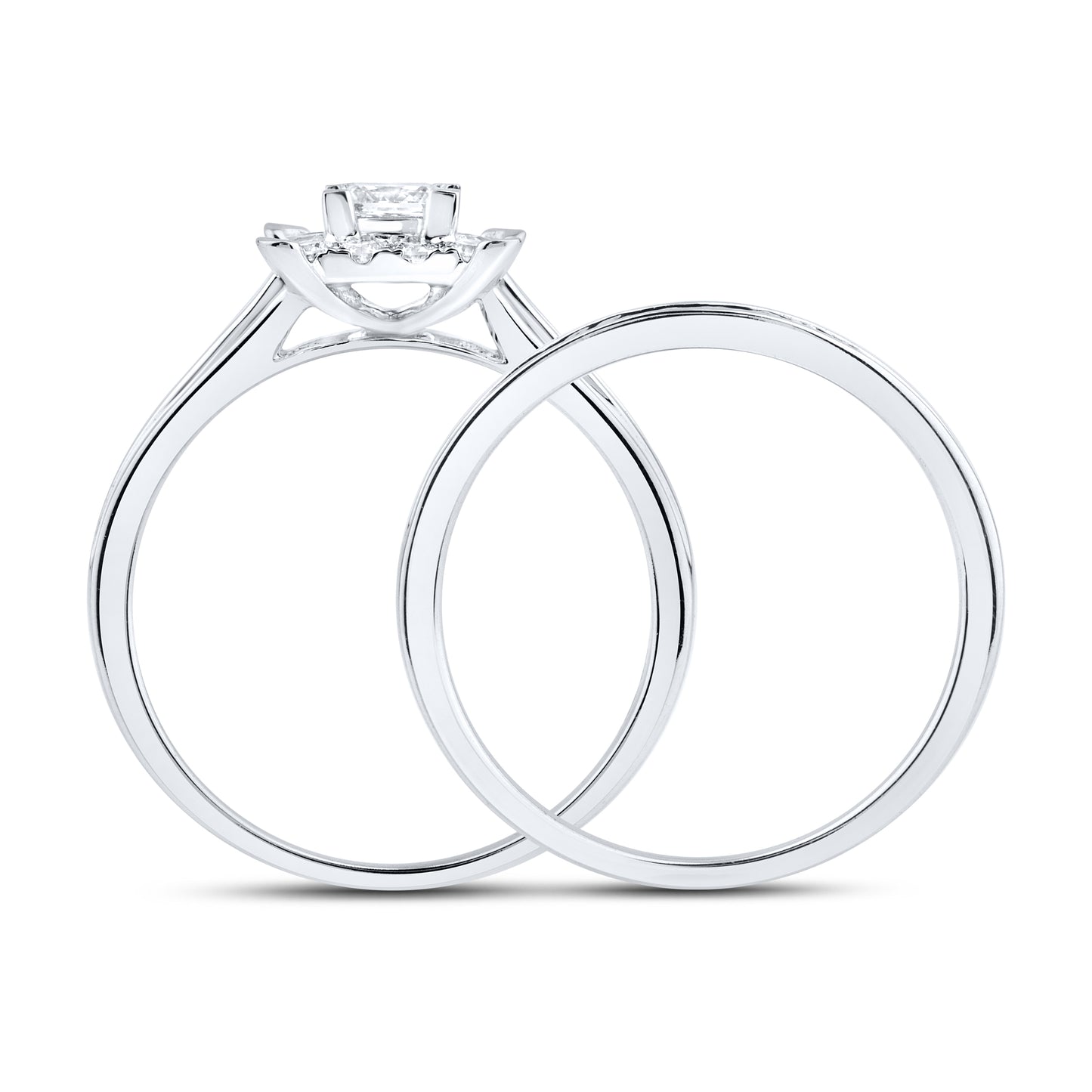 14kt White Gold 0.91 CTW  Lab Diamond Bridal Ring Set