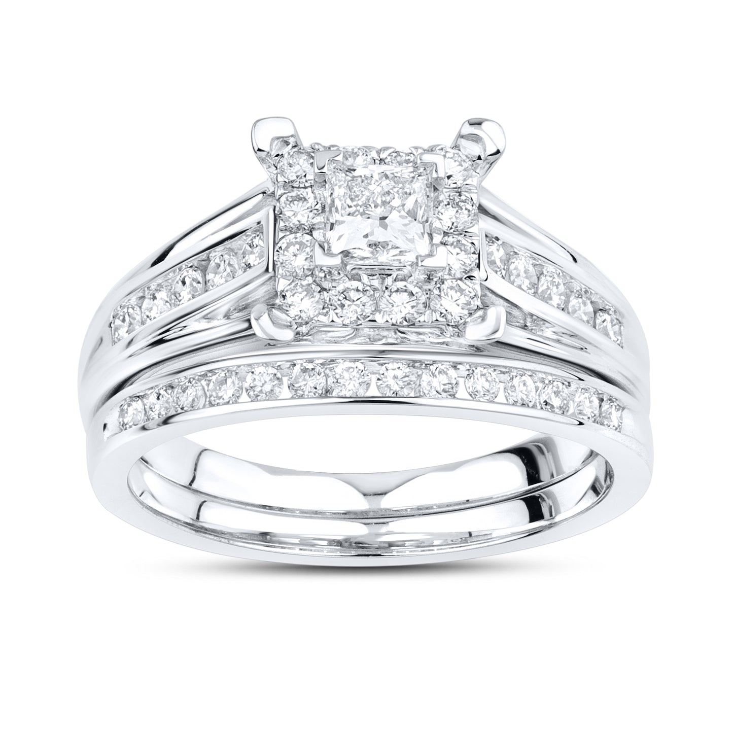 14kt White Gold 0.91 CTW  Lab Diamond Bridal Ring Set