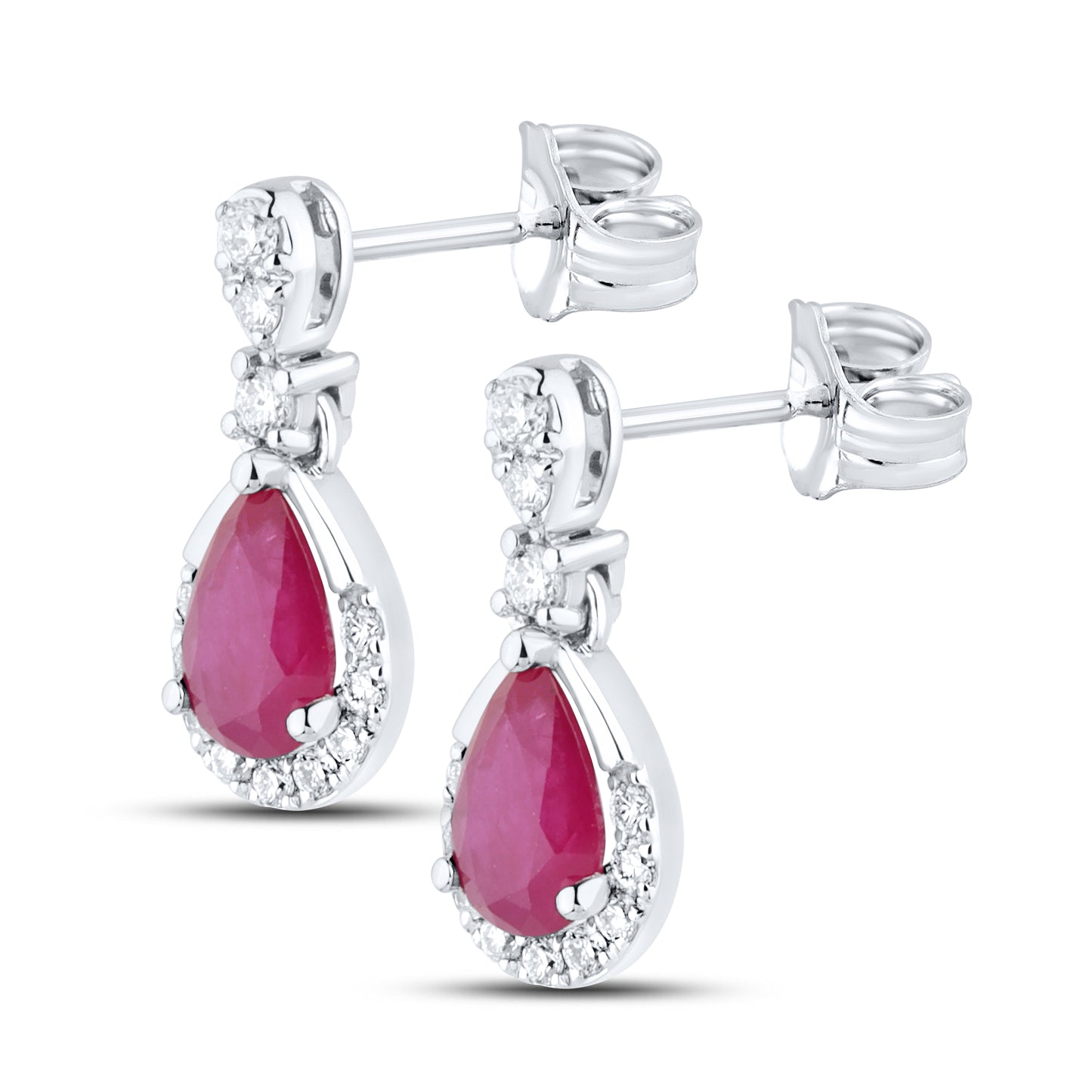 14kt White Gold 1.15 CTW Teardrop Lab Diamond Earrings