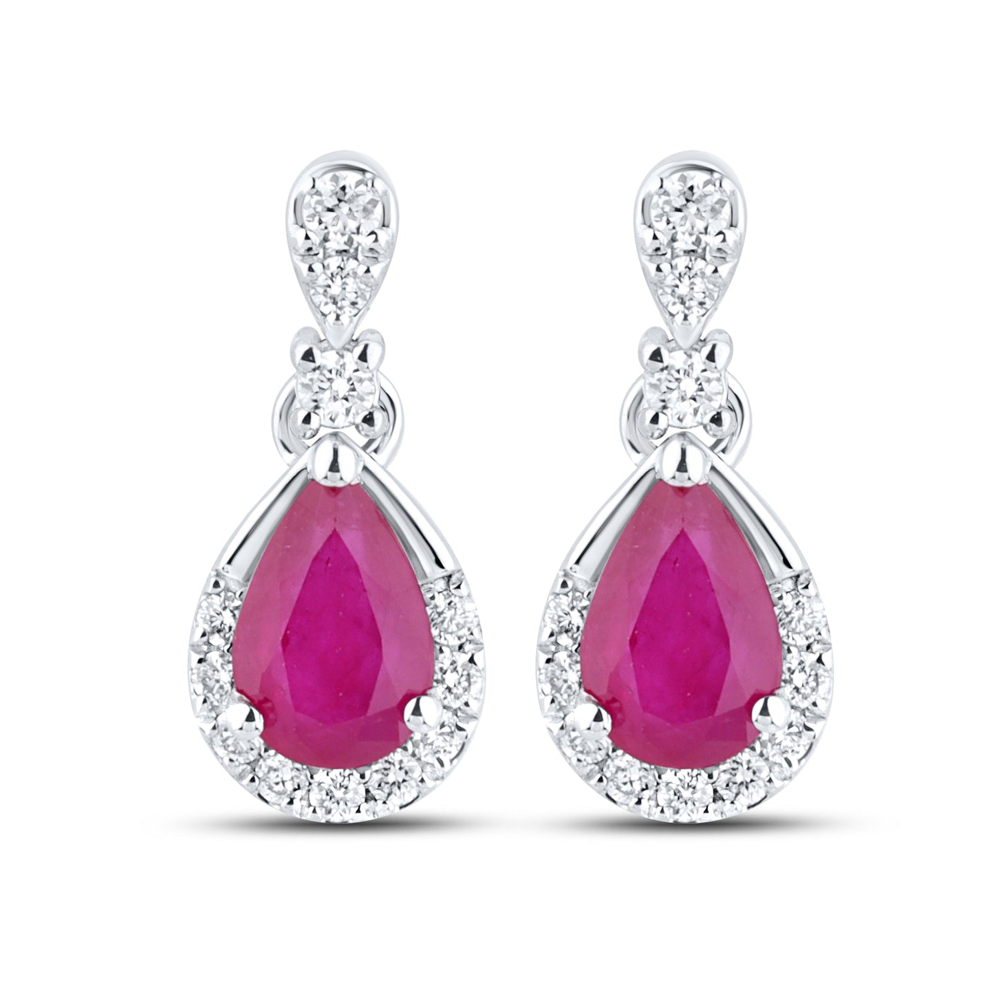 14kt White Gold 1.15 CTW Teardrop Lab Diamond Earrings