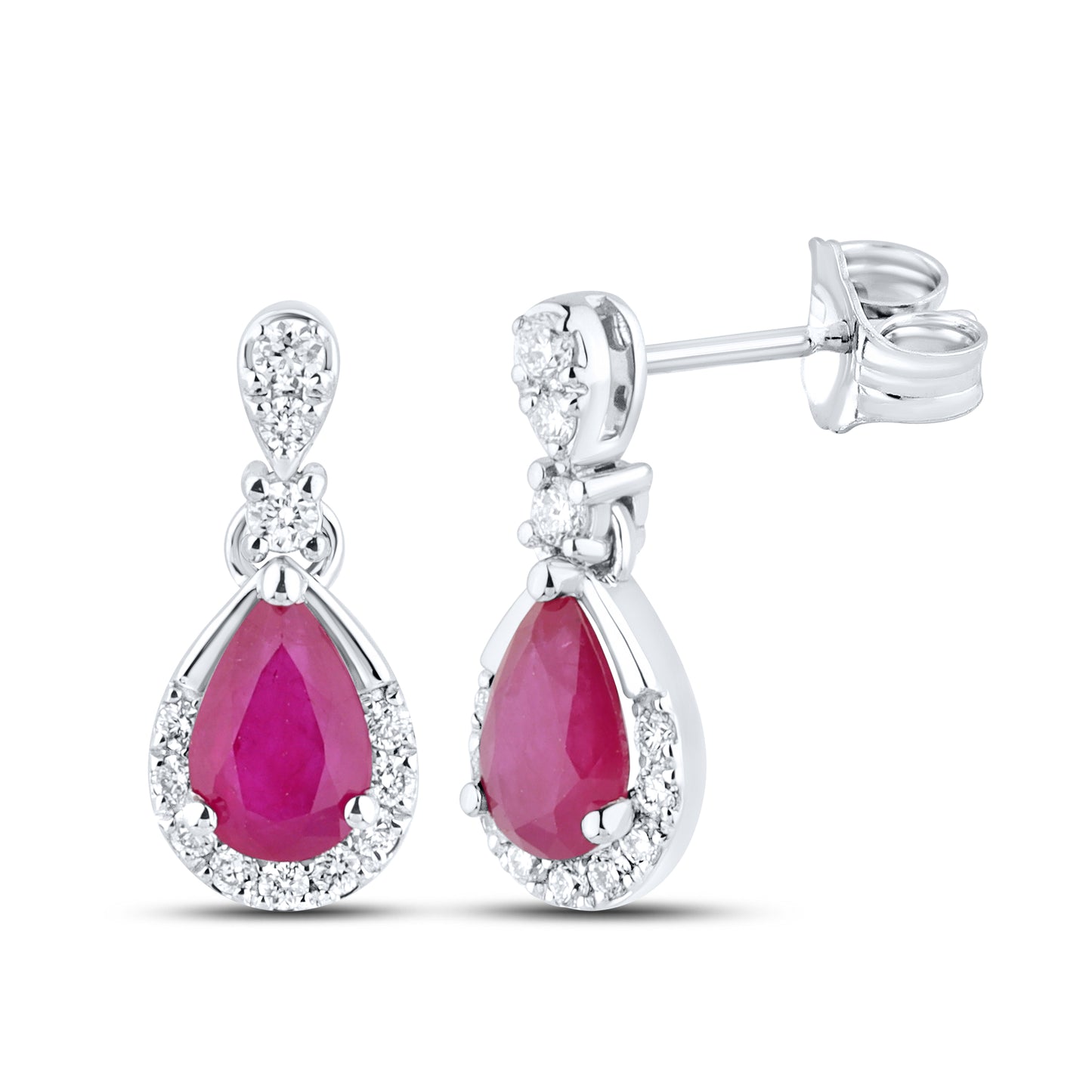 14kt White Gold 1.15 CTW Teardrop Lab Diamond Earrings