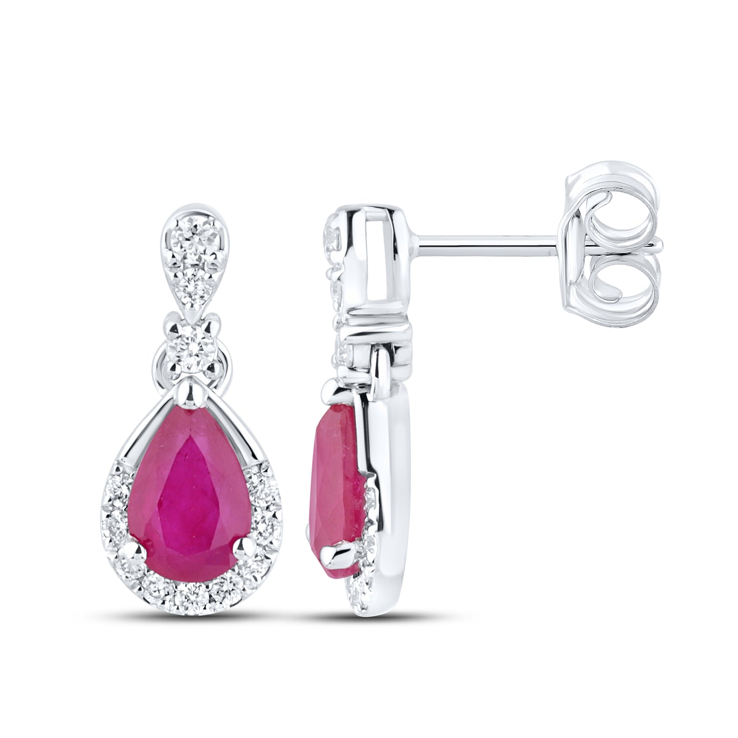 14kt White Gold 1.15 CTW Teardrop Lab Diamond Earrings