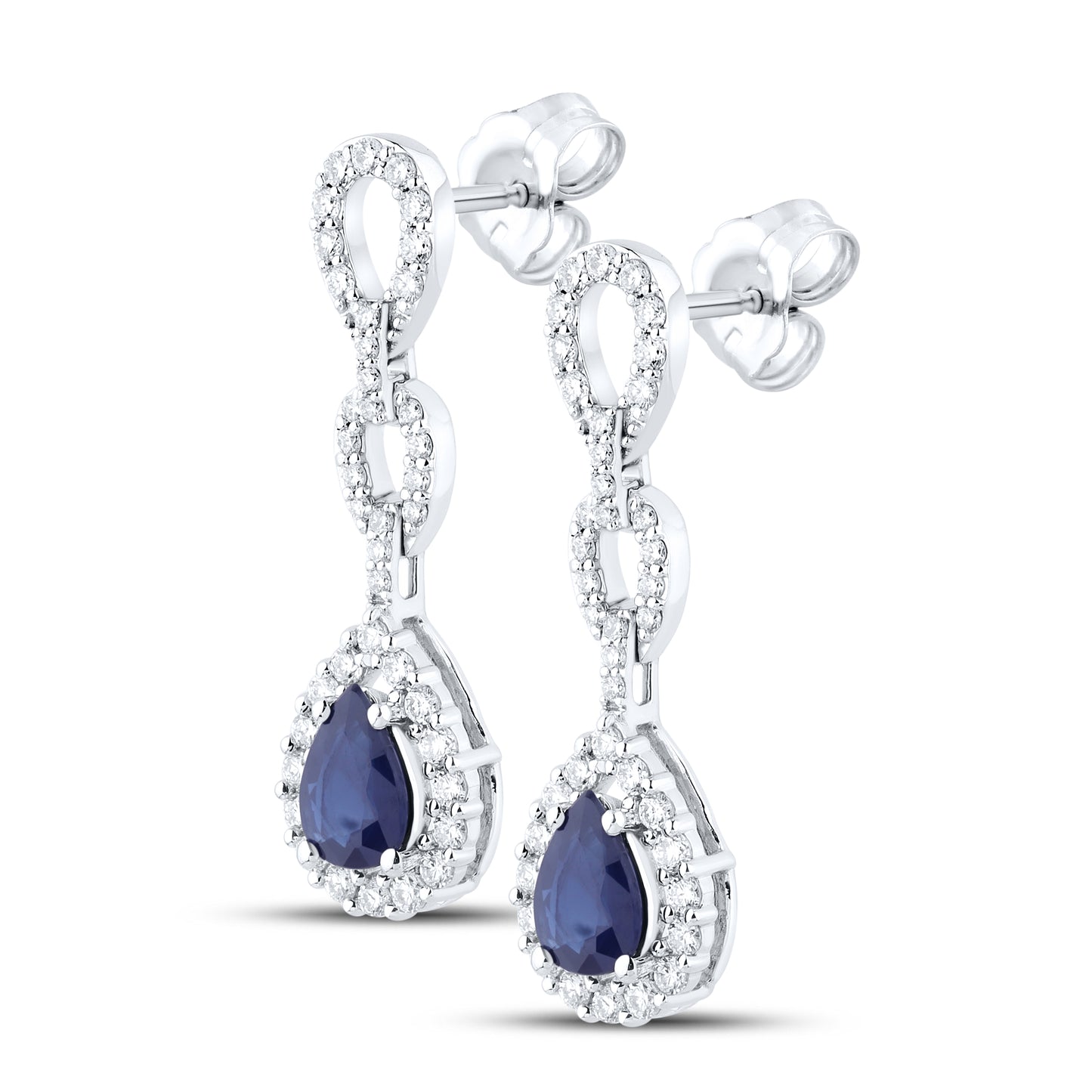 14kt White Gold 2.14 CTW Lab Diamond Hoops