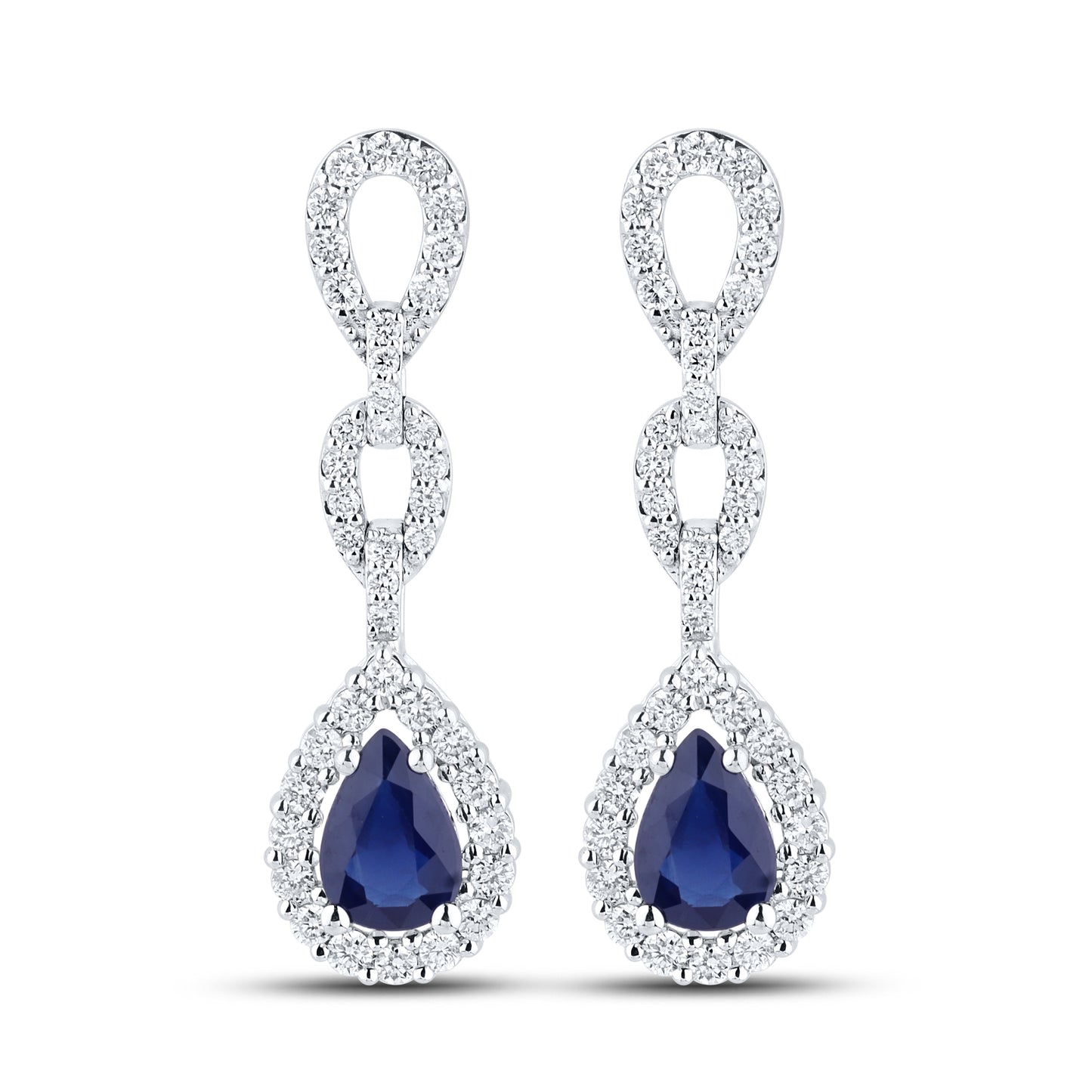 14kt White Gold 2.14 CTW Lab Diamond Hoops