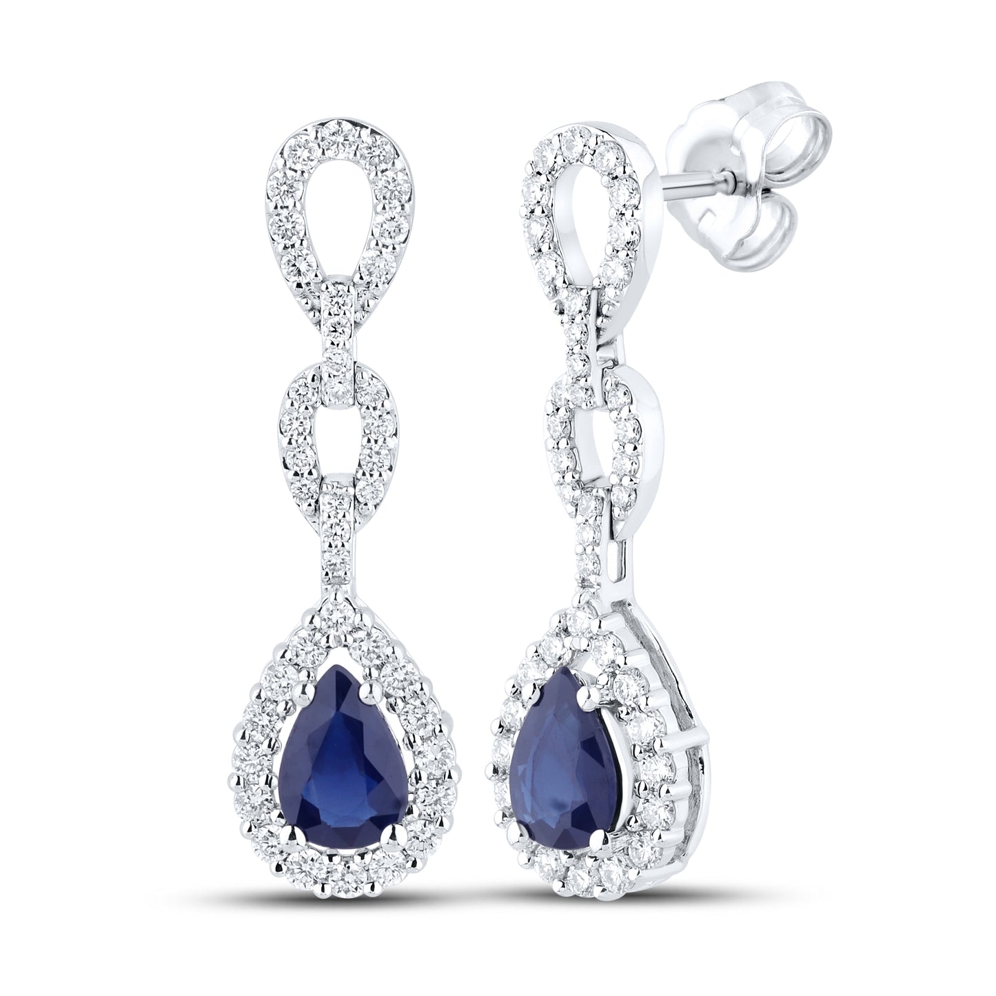 14kt White Gold 2.14 CTW Lab Diamond Hoops
