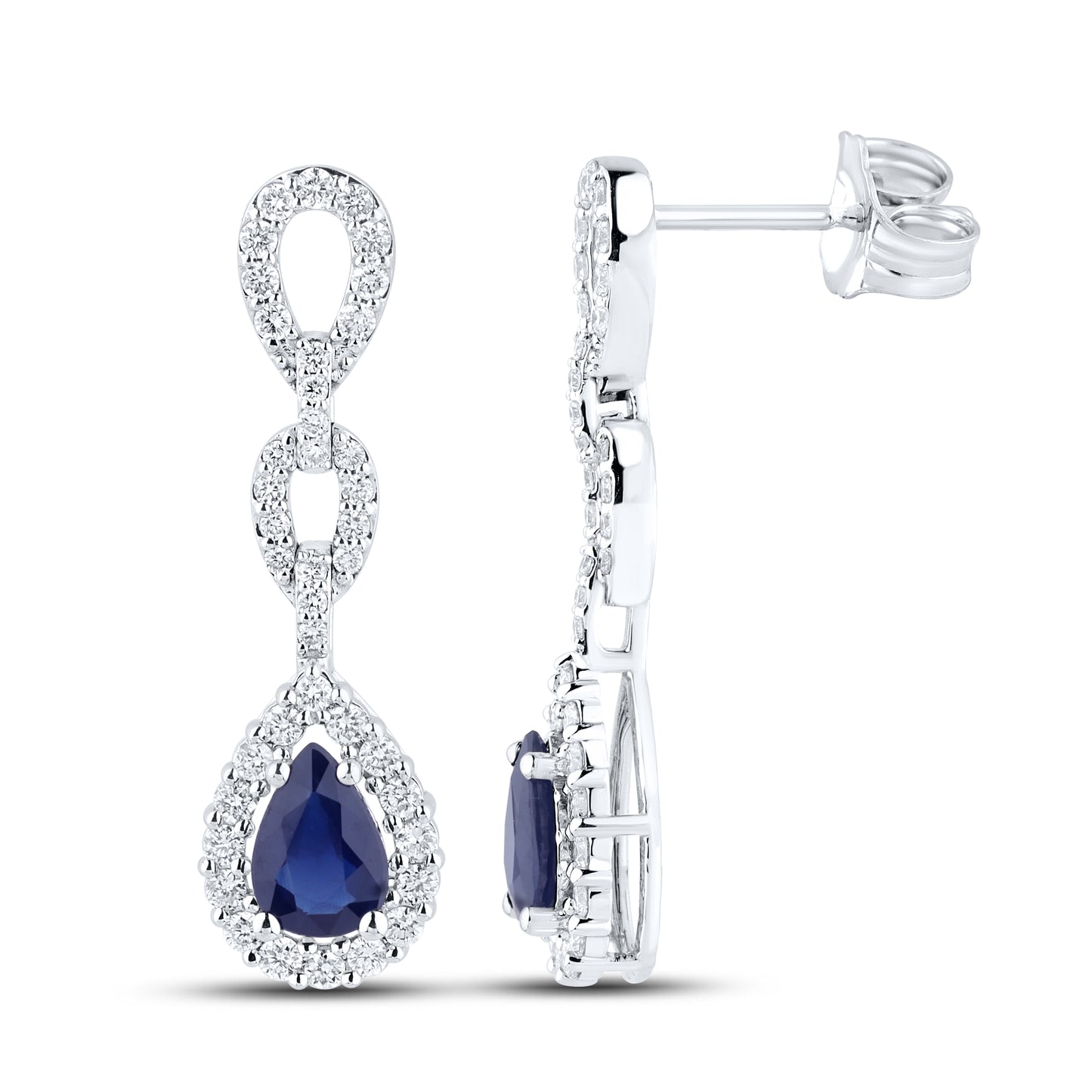 14kt White Gold 2.14 CTW Lab Diamond Hoops