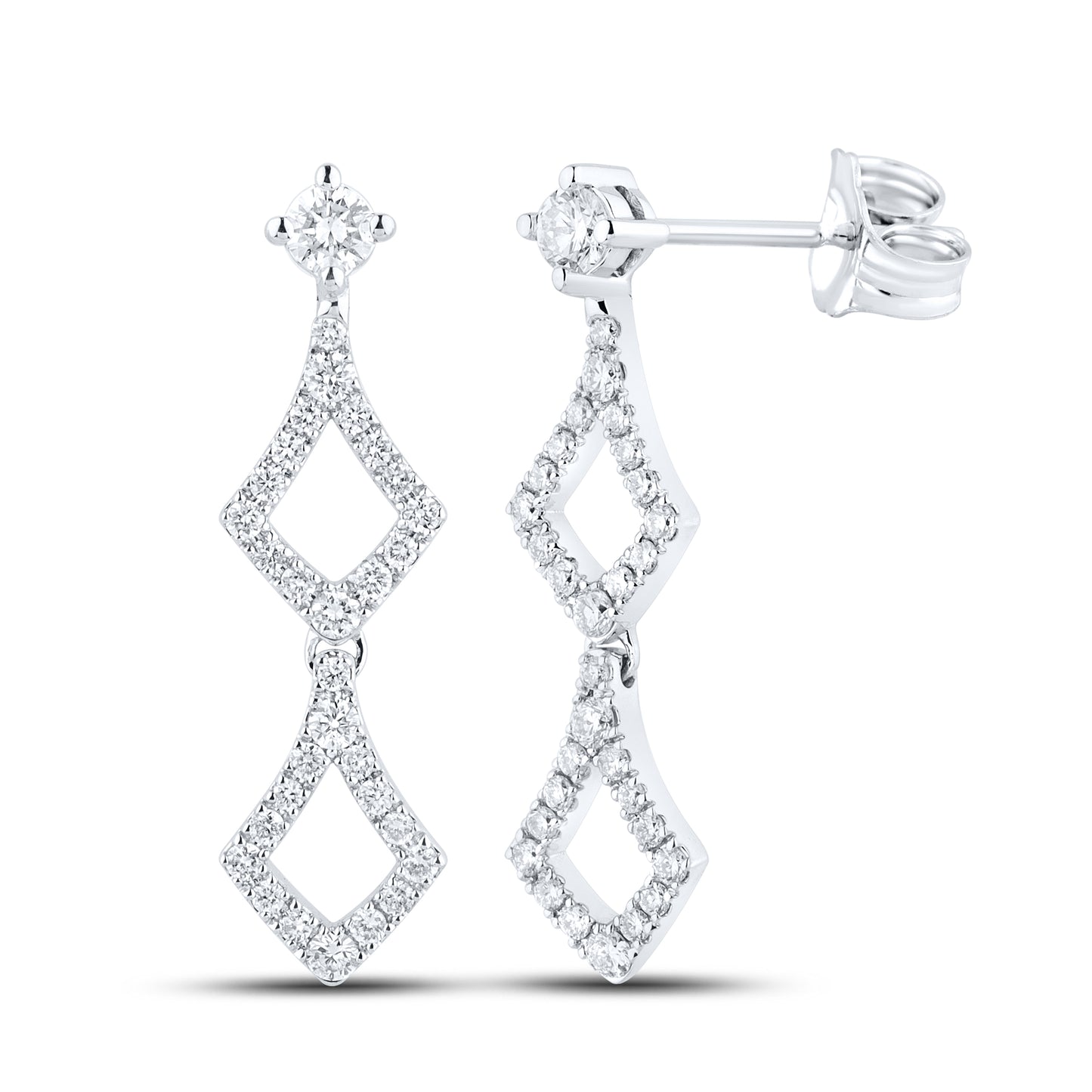 14kt White Gold 0.60 CTW Lab Diamond Earrings