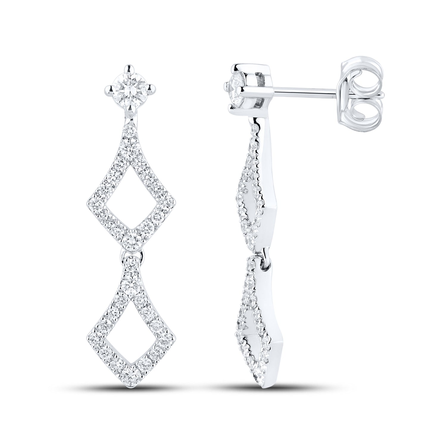 14kt White Gold 0.60 CTW Lab Diamond Earrings