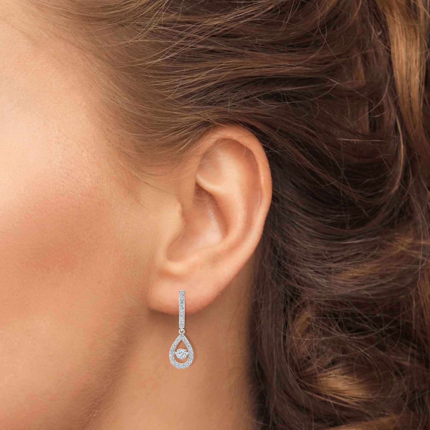 14kt White Gold 0.78 CTW Lab Diamond Hoops