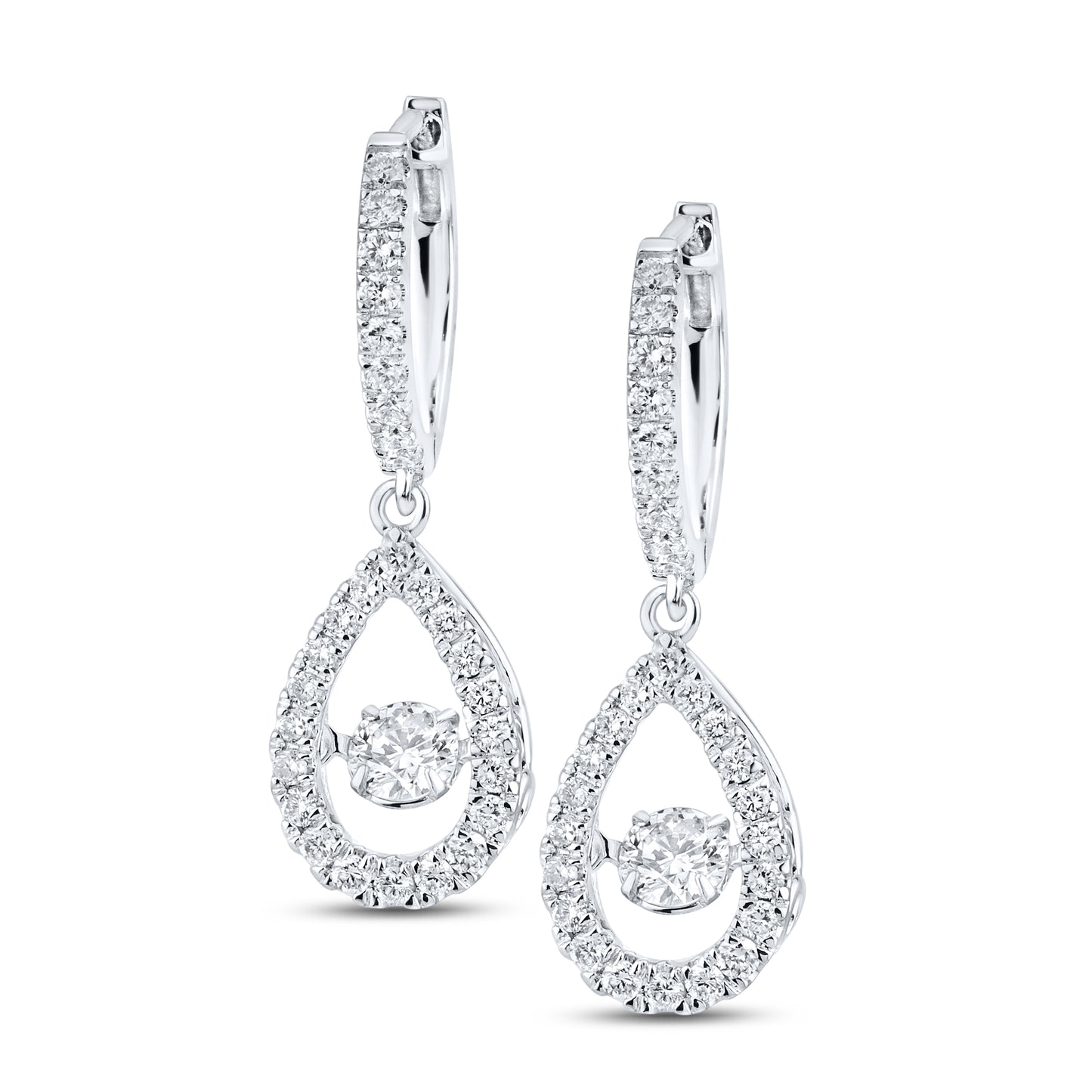 14kt White Gold 0.78 CTW Lab Diamond Hoops