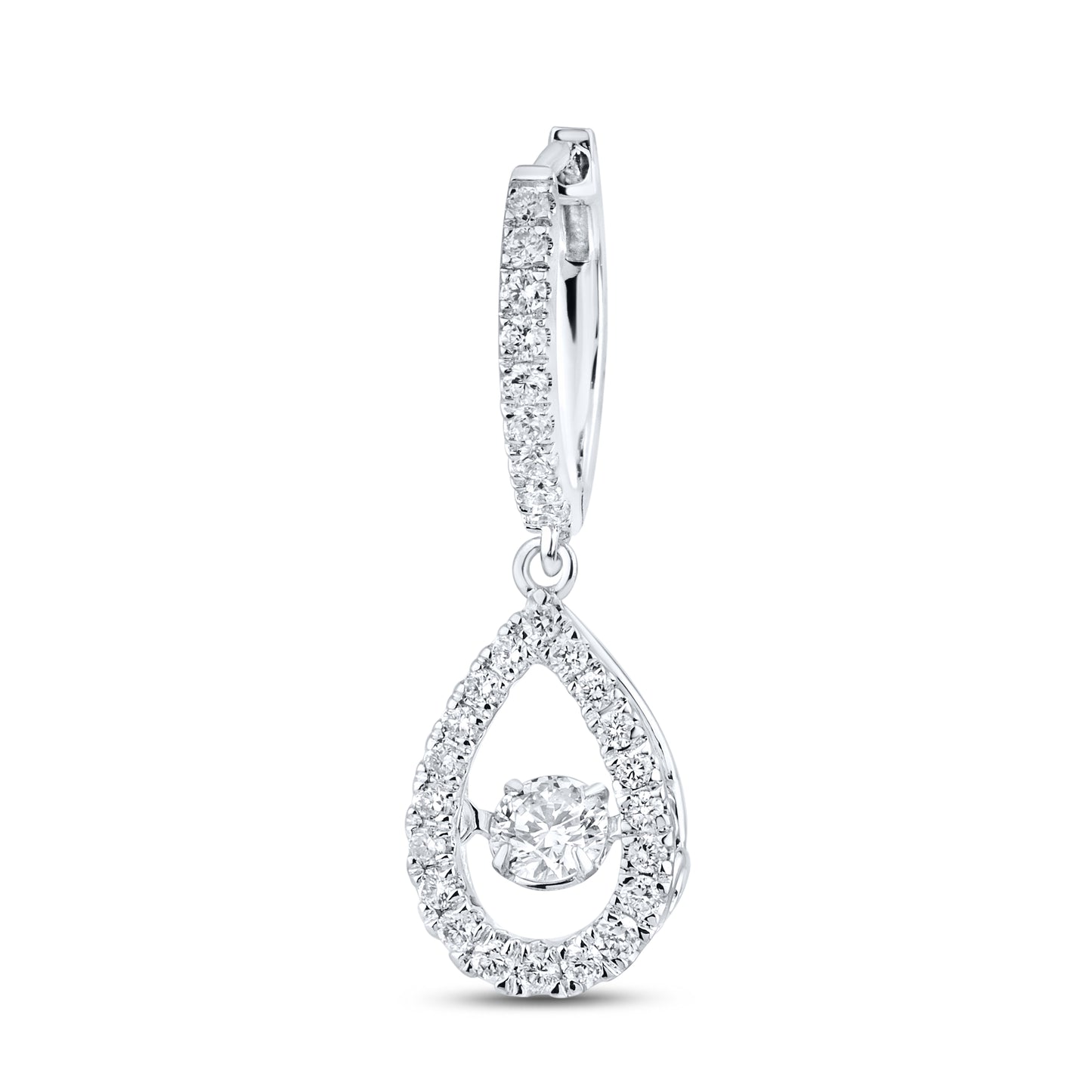 14kt White Gold 0.78 CTW Lab Diamond Hoops