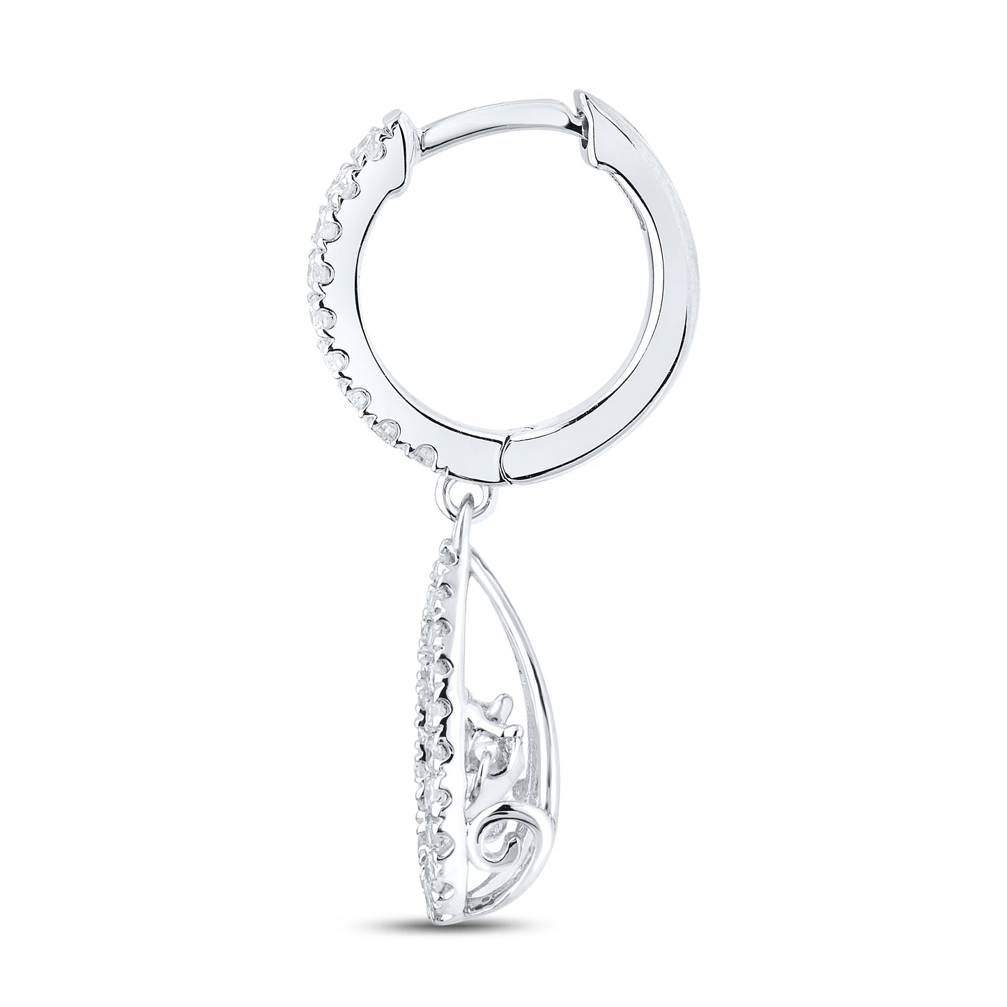 14kt White Gold 0.78 CTW Lab Diamond Hoops