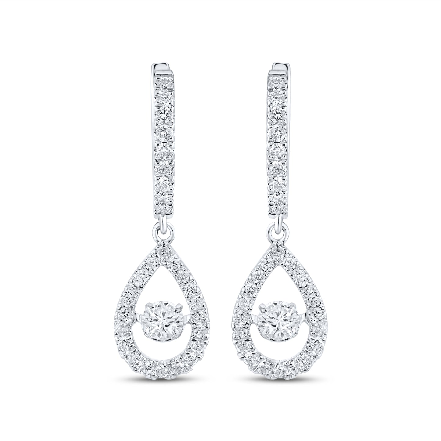 14kt White Gold 0.78 CTW Lab Diamond Hoops