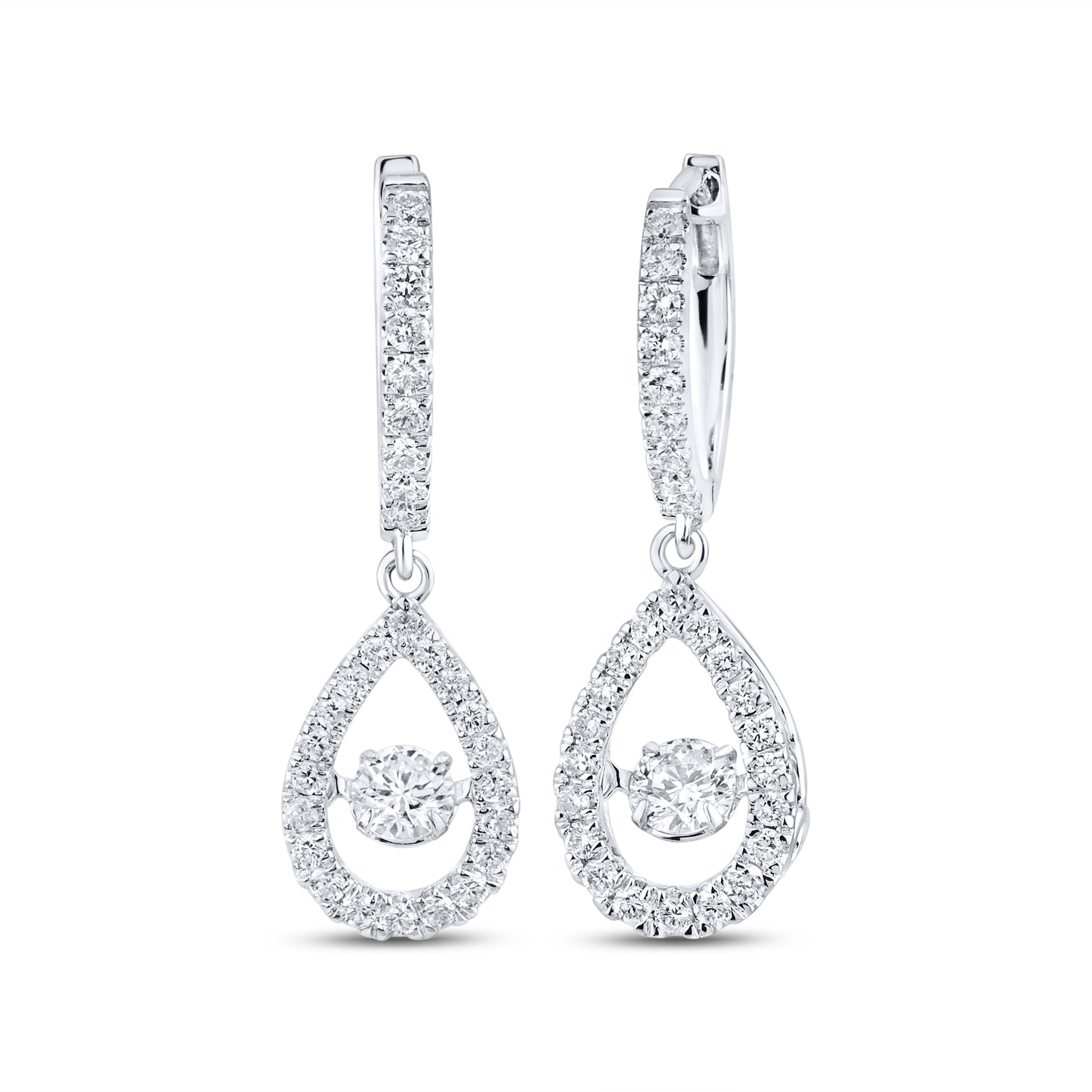 14kt White Gold 0.78 CTW Lab Diamond Hoops