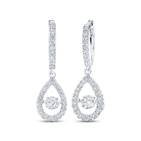 14kt White Gold 0.78 CTW Lab Diamond Hoops
