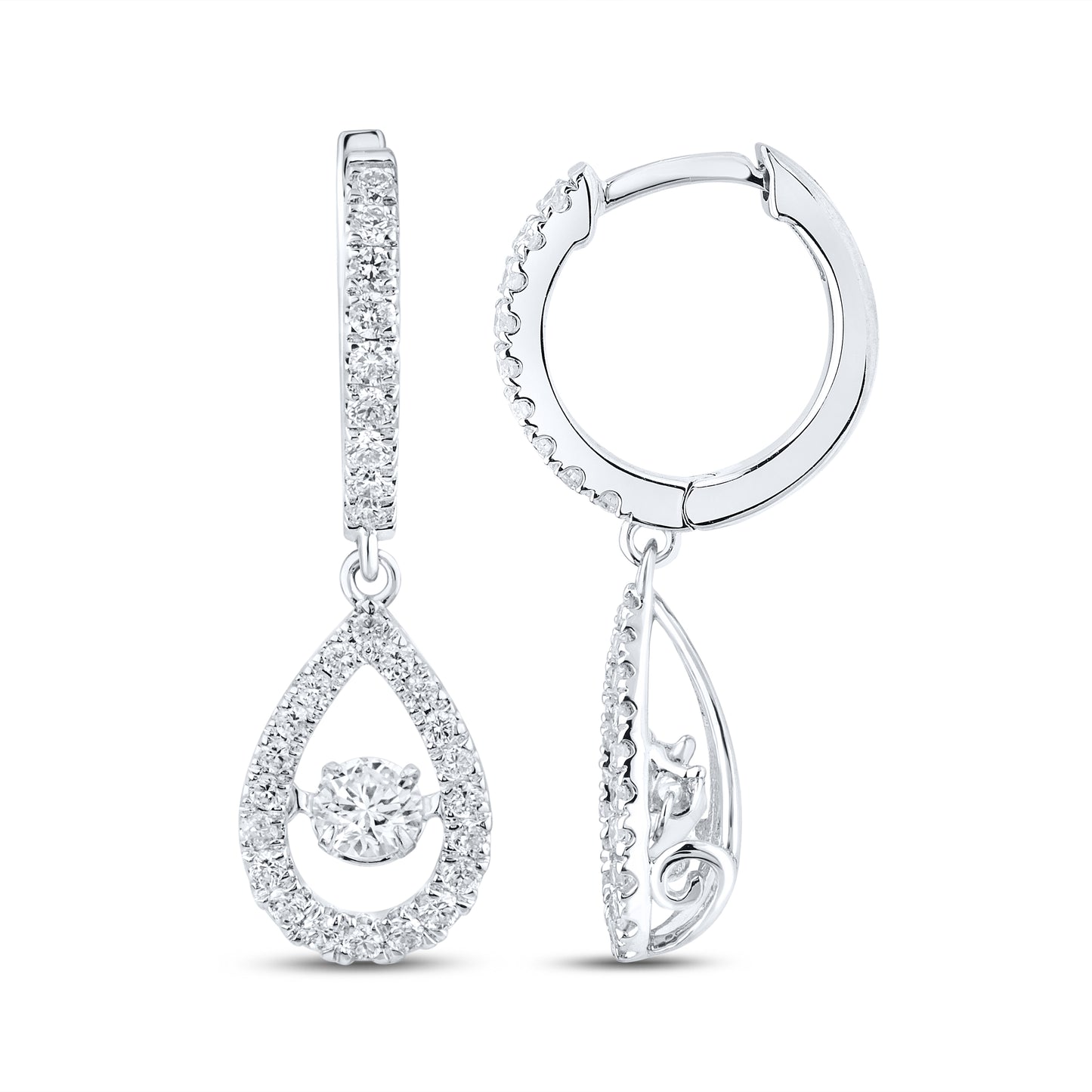 14kt White Gold 0.78 CTW Lab Diamond Hoops