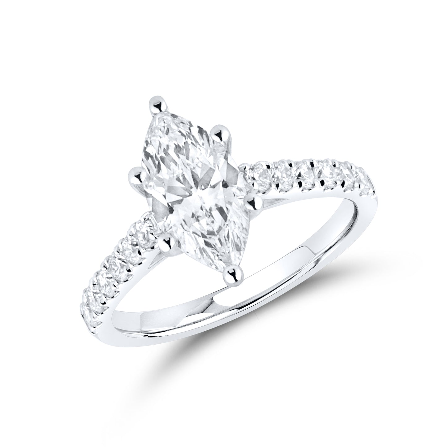 14kt White Gold 1.94 CTW Marquise Lab Diamond Ring