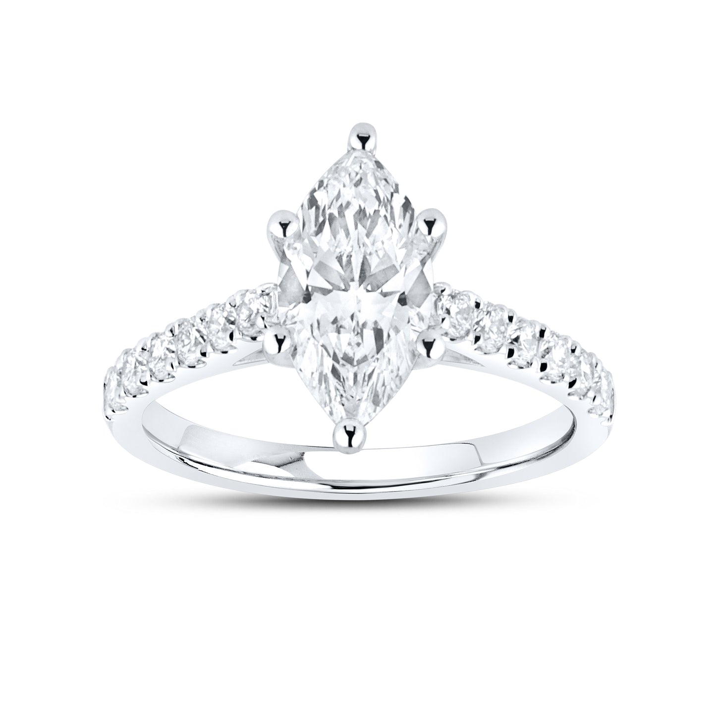 14kt White Gold 1.94 CTW Marquise Lab Diamond Ring