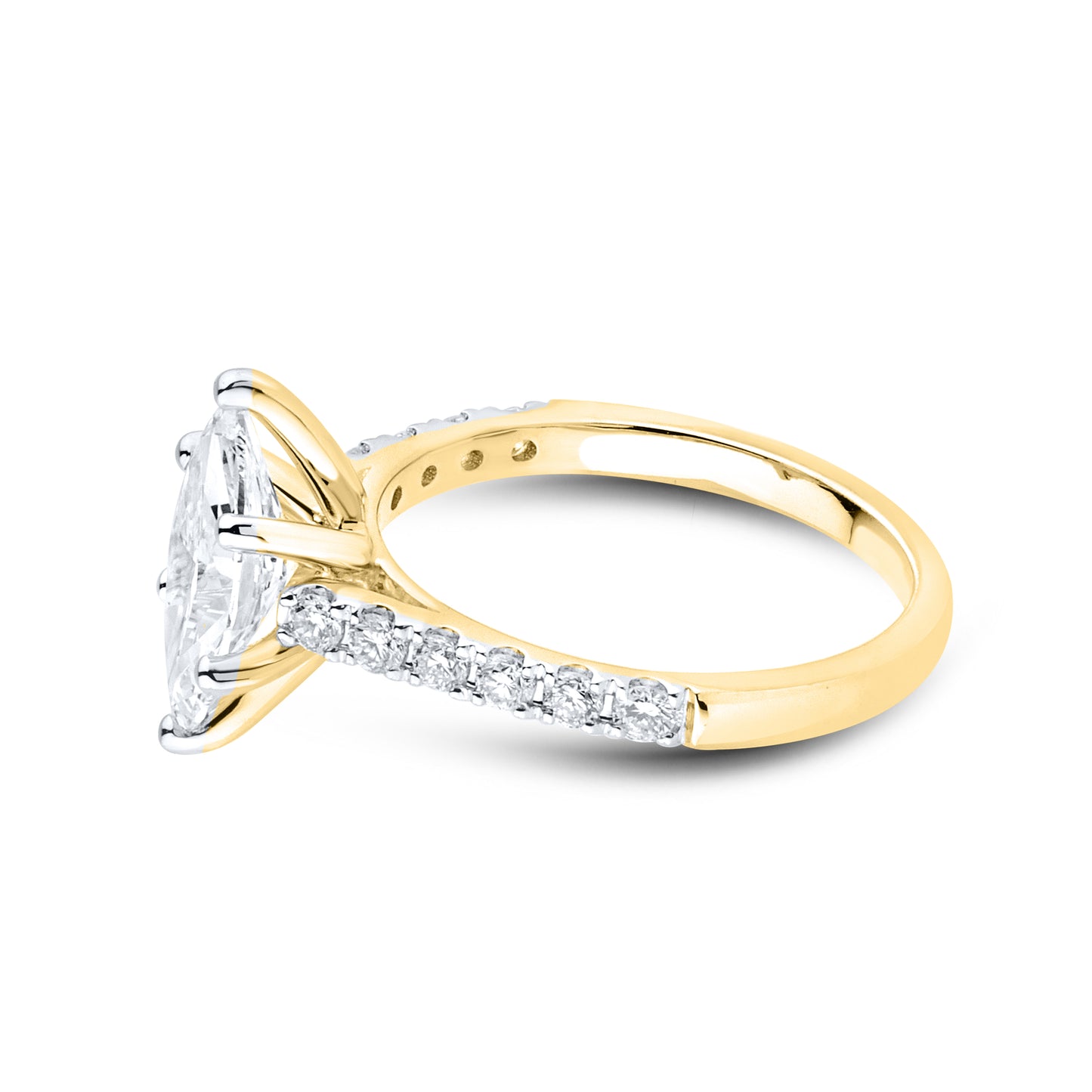 14kt Yellow Gold 1.9 CTW Marquise Lab Diamond Ring