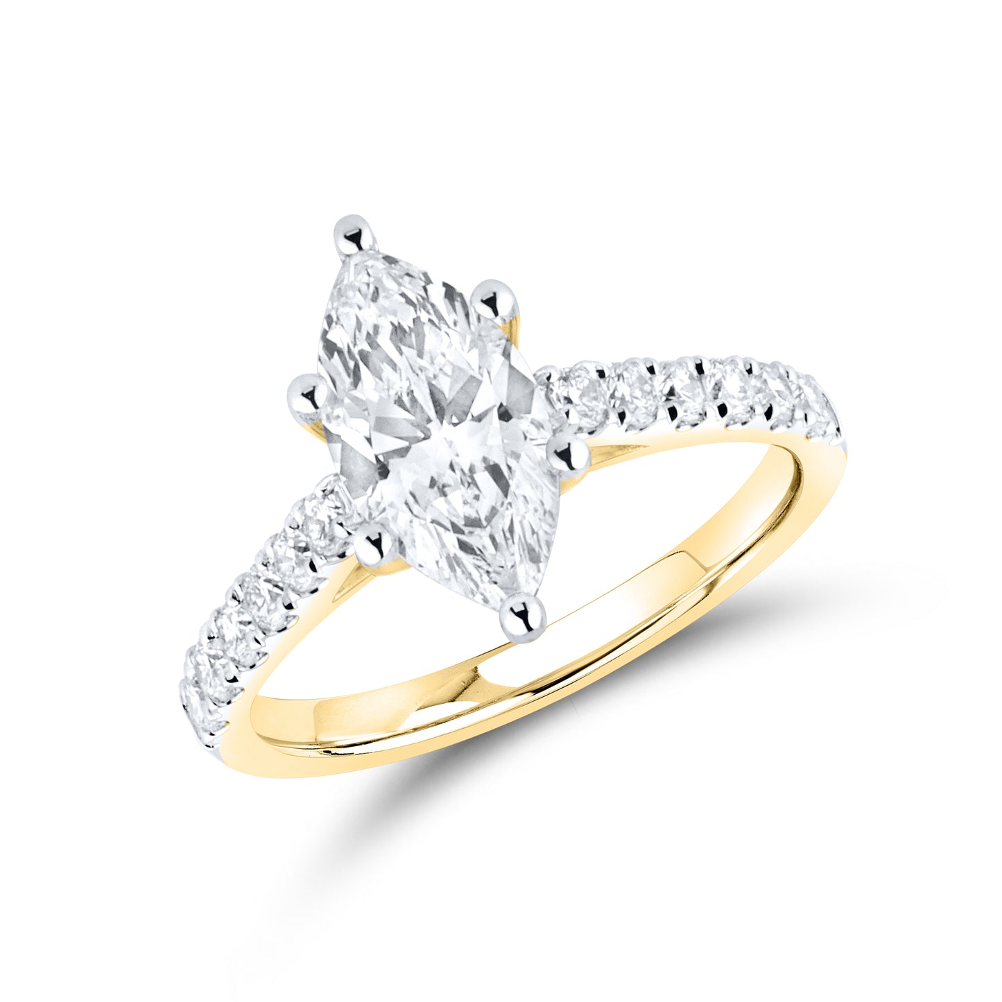 14kt Yellow Gold 1.9 CTW Marquise Lab Diamond Ring