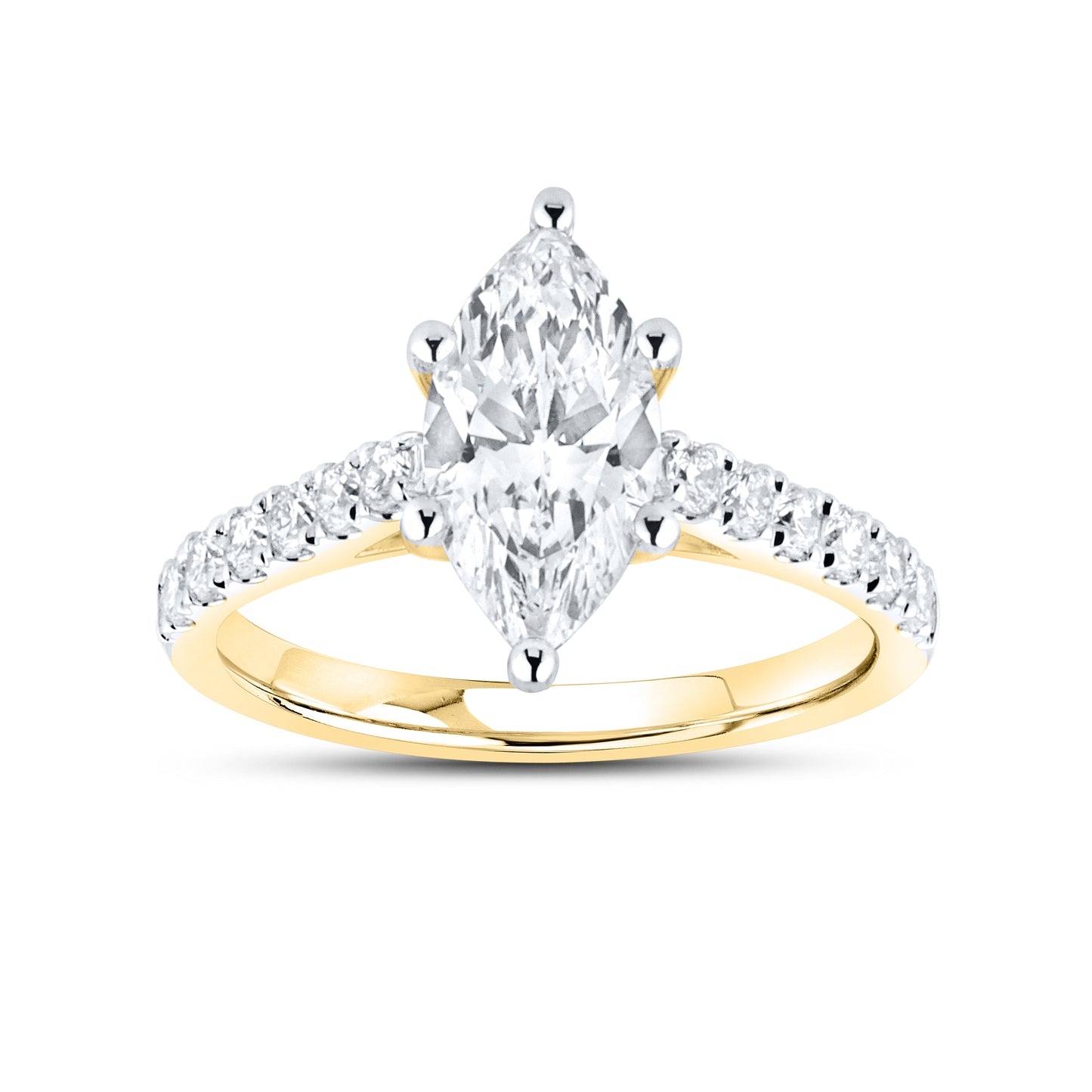 14kt Yellow Gold 1.9 CTW Marquise Lab Diamond Ring