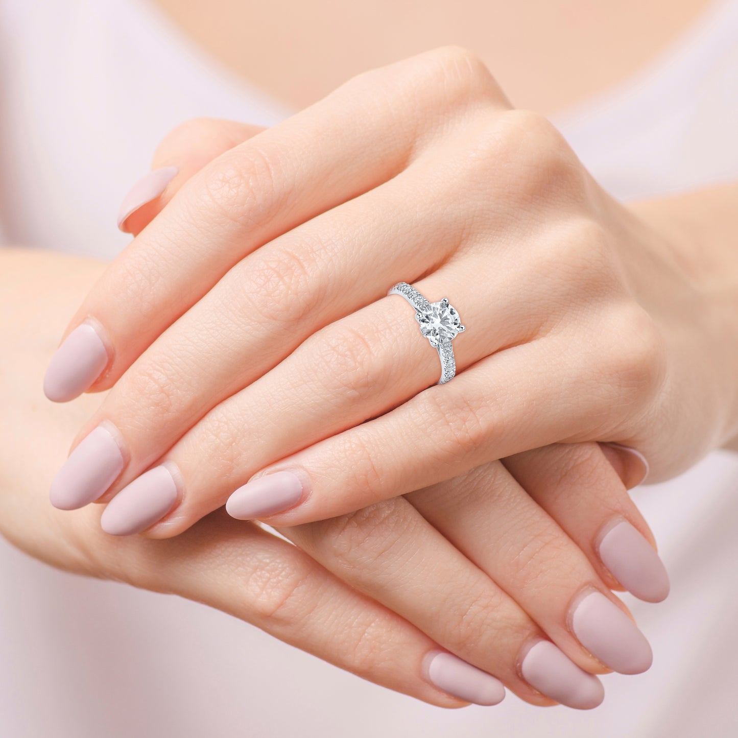 14kt White Gold 1.96 CTW Round Lab Diamond Ring