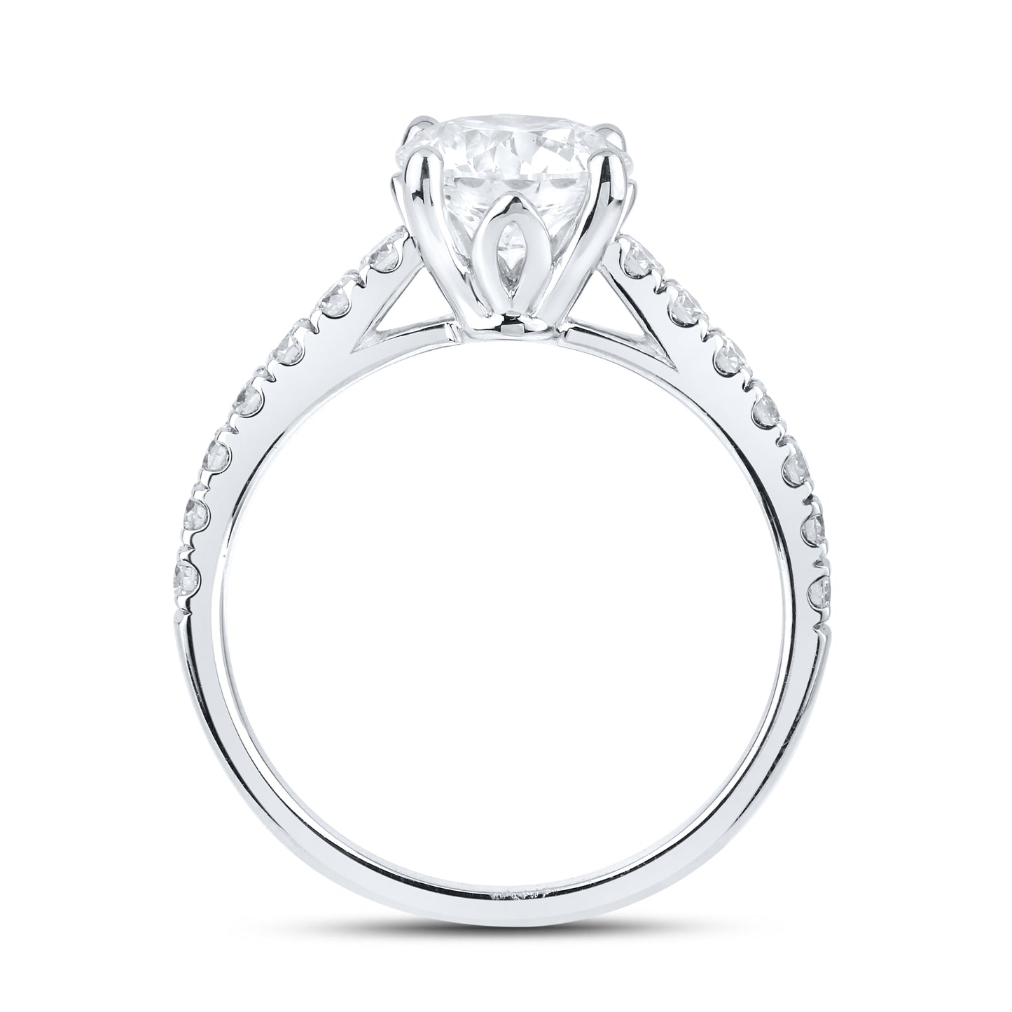 14kt White Gold 1.96 CTW Round Lab Diamond Ring