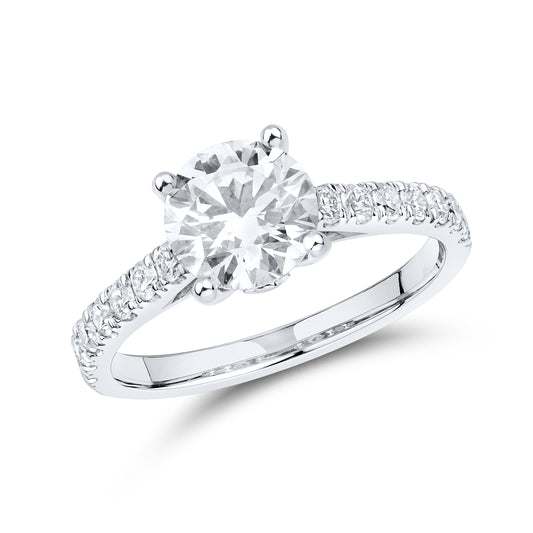 14kt White Gold 1.96 CTW Round Lab Diamond Ring