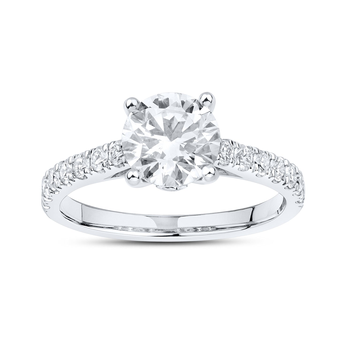 14kt White Gold 1.96 CTW Round Lab Diamond Ring