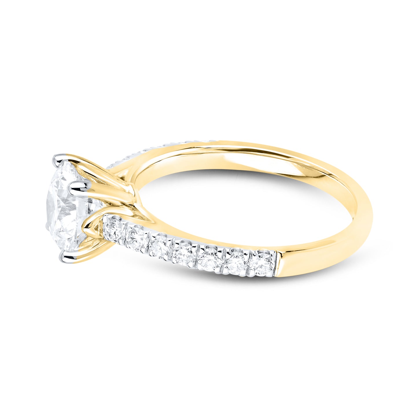 14kt Yellow Gold 1.9 CTW Round Lab Diamond Ring