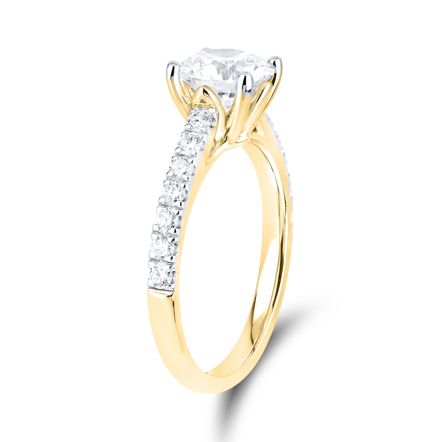 14kt Yellow Gold 1.9 CTW Round Lab Diamond Ring