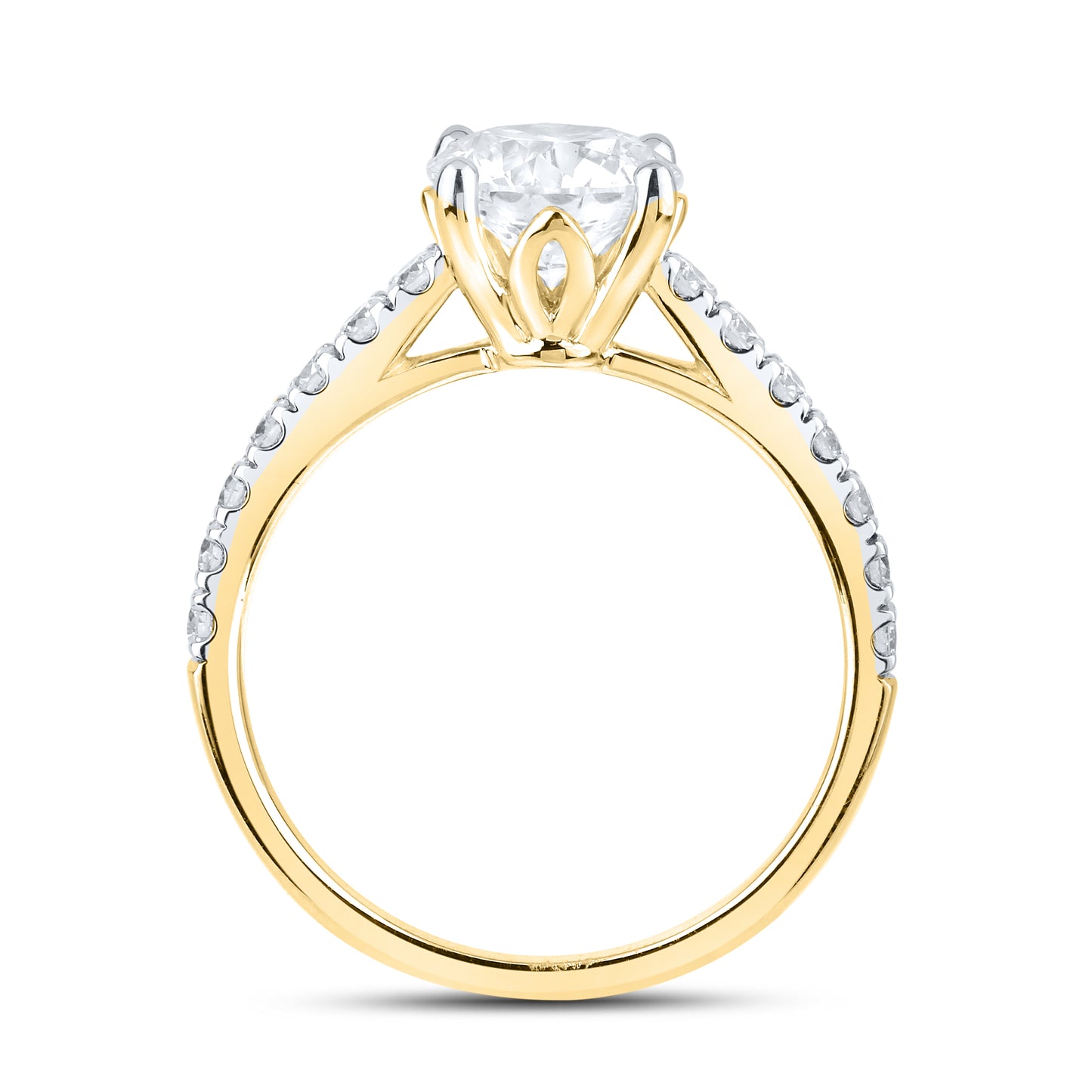 14kt Yellow Gold 1.9 CTW Round Lab Diamond Ring