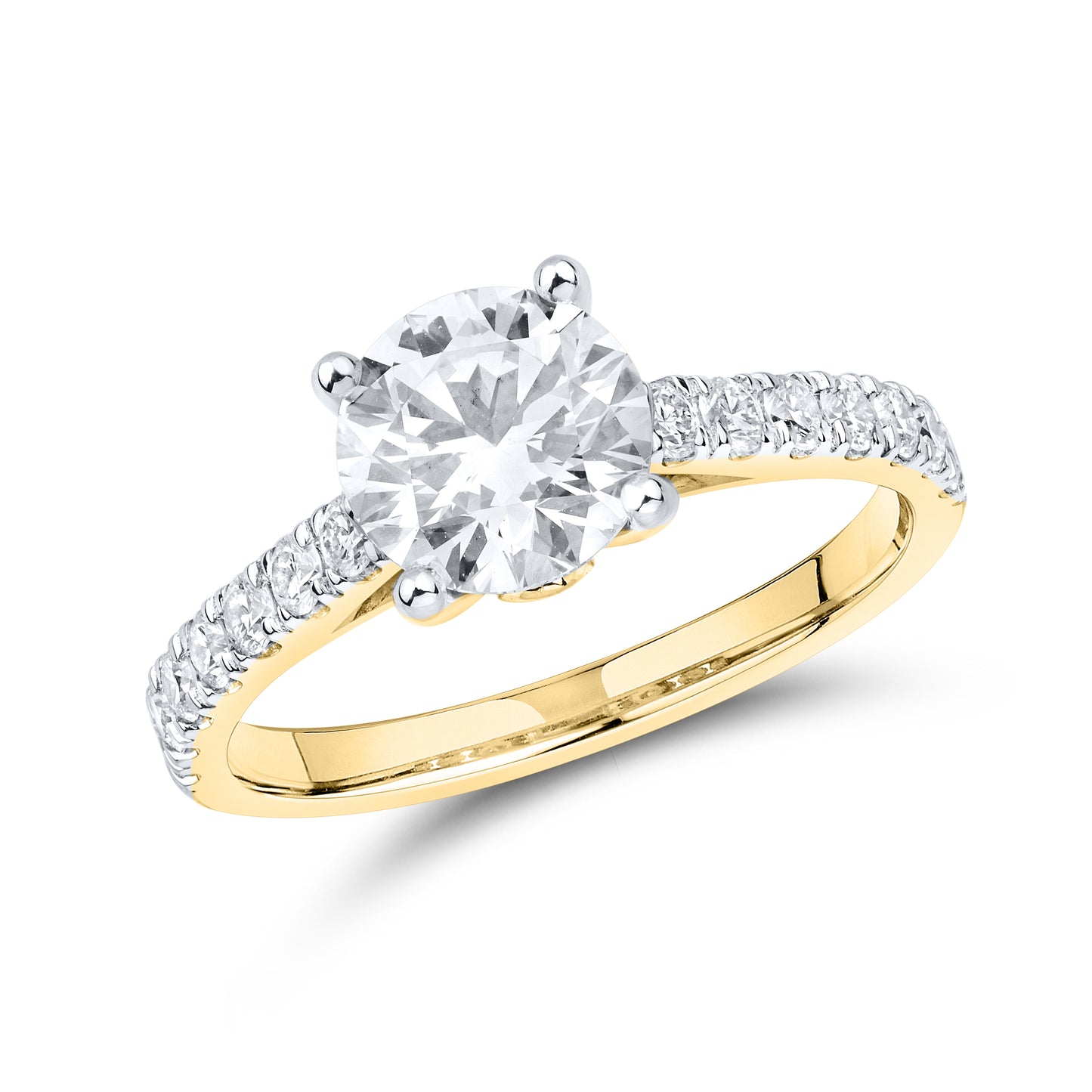 14kt Yellow Gold 1.9 CTW Round Lab Diamond Ring