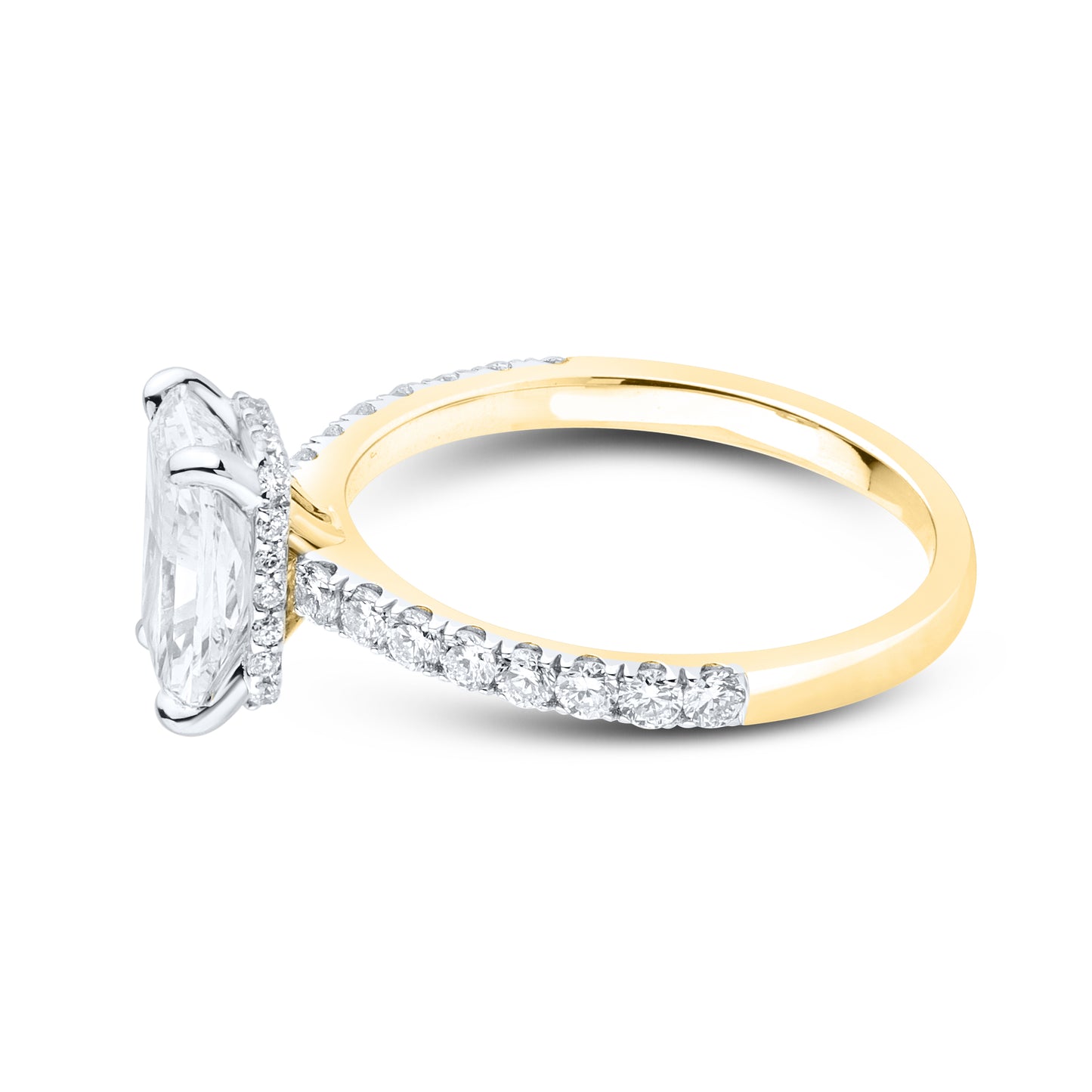 14kt Yellow Gold 2.5 CTW Radiant Lab Diamond Ring
