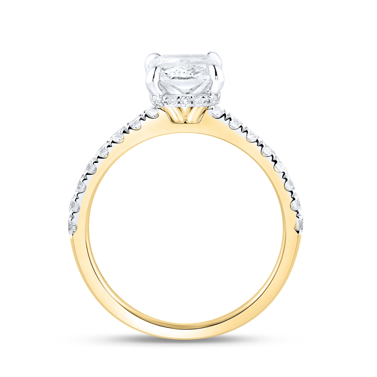 14kt Yellow Gold 2.5 CTW Radiant Lab Diamond Ring