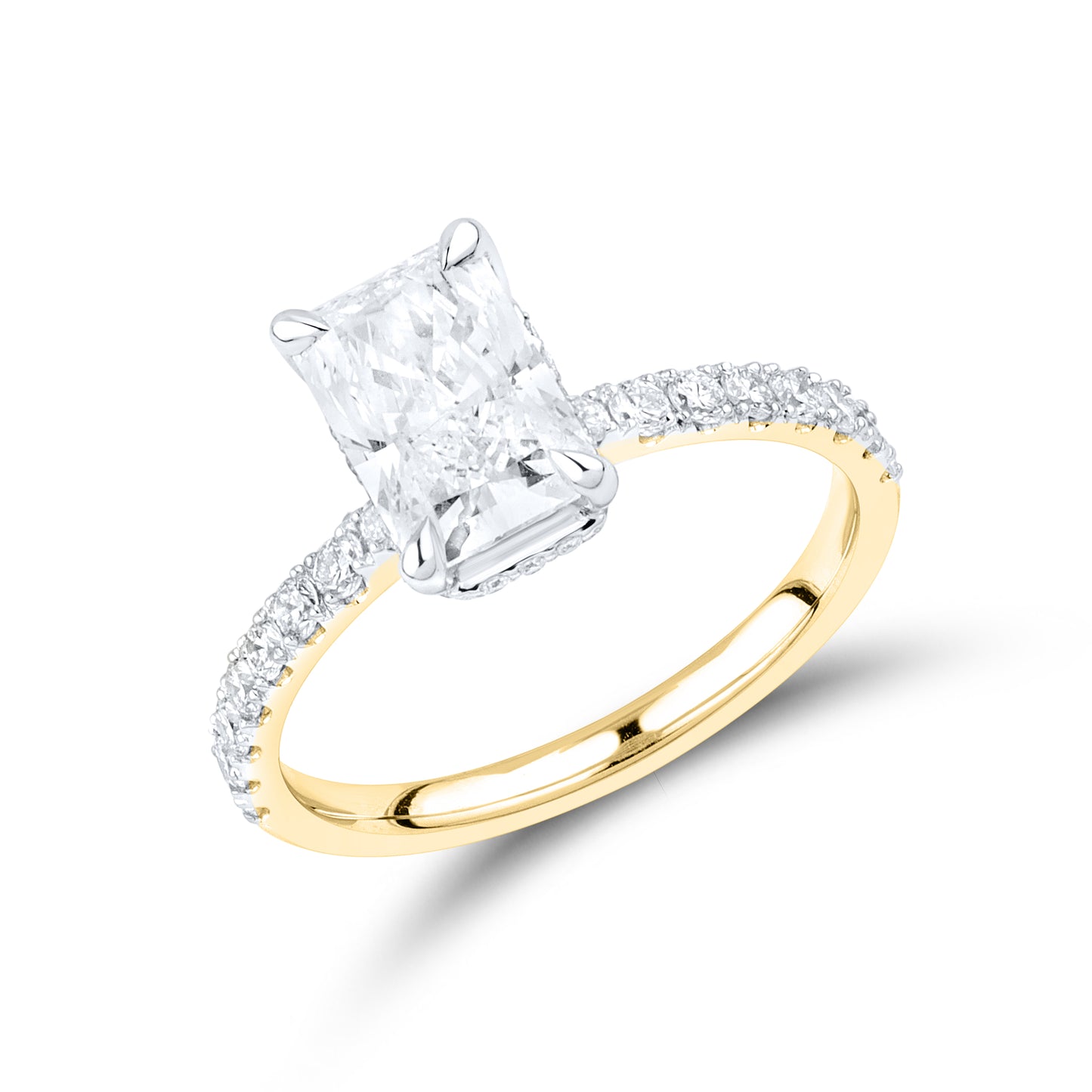 14kt Yellow Gold 2.5 CTW Radiant Lab Diamond Ring