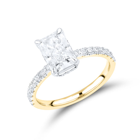 14kt Yellow Gold 2.5 CTW Radiant Lab Diamond Ring