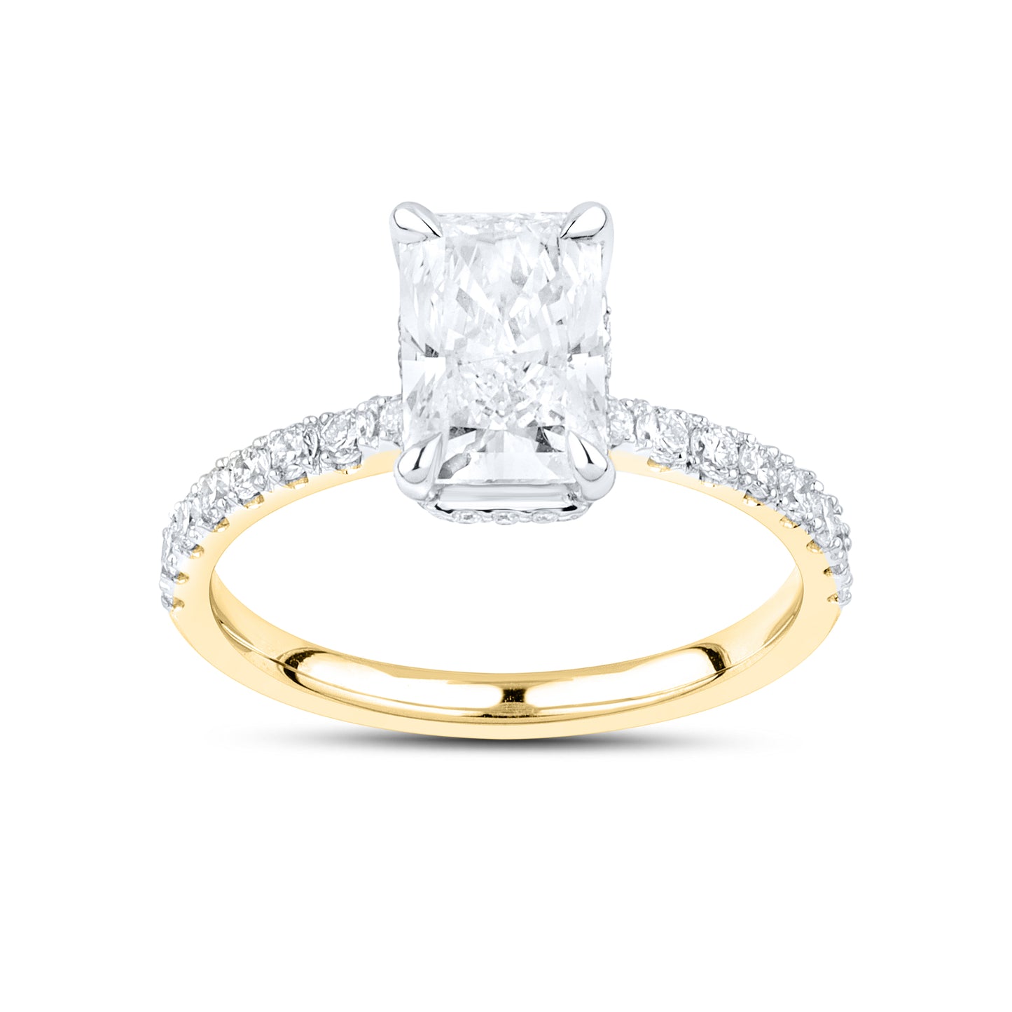 14kt Yellow Gold 2.5 CTW Radiant Lab Diamond Ring