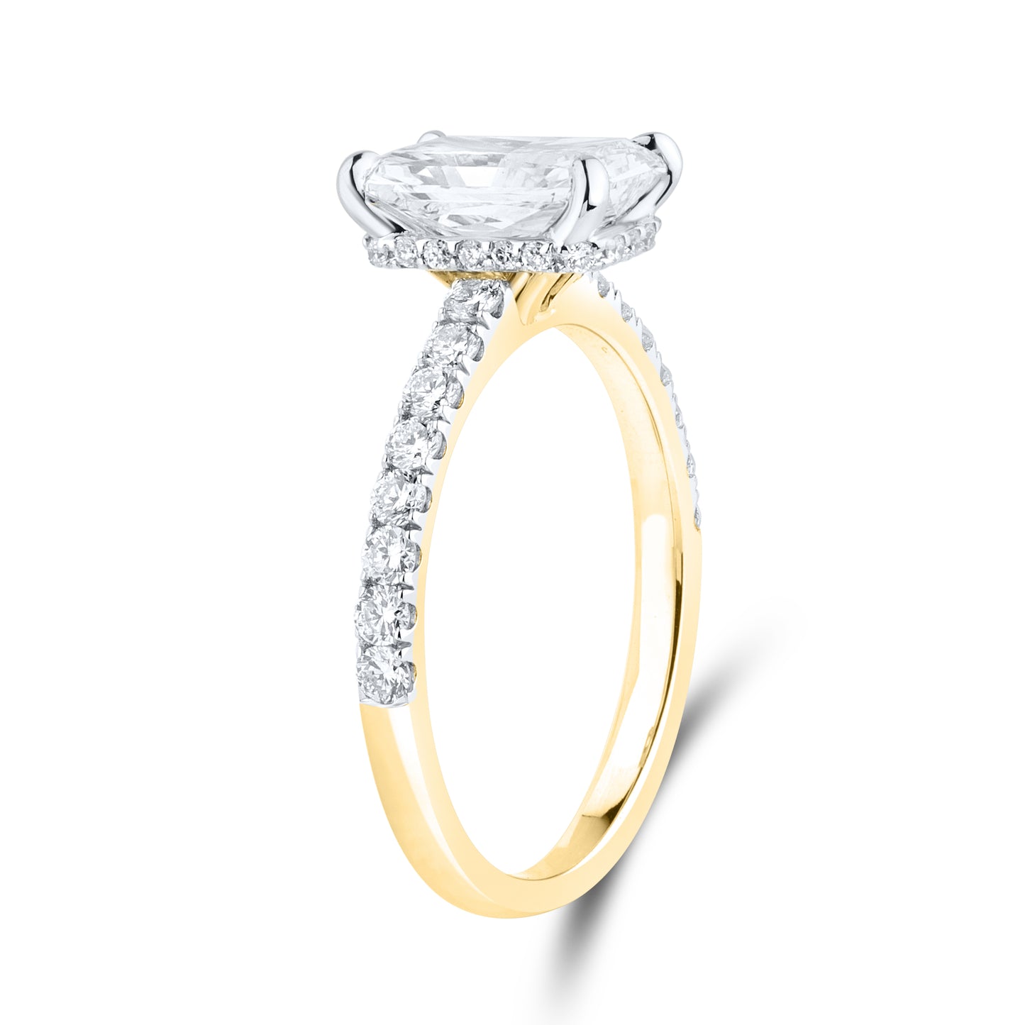 14kt Yellow Gold 2.5 CTW Radiant Lab Diamond Ring