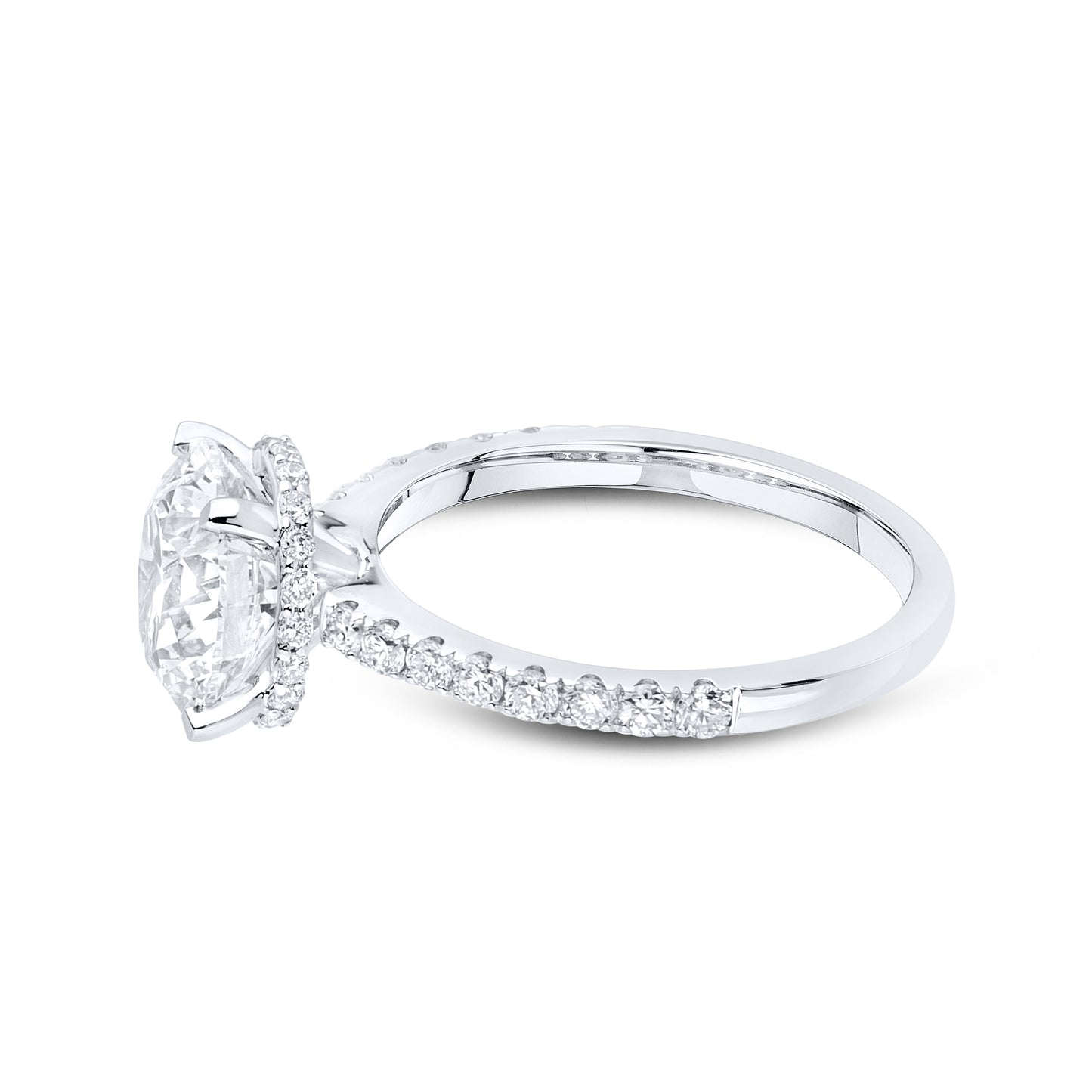 14kt White Gold 3.50 CTW Round Lab Diamond Engagement Ring