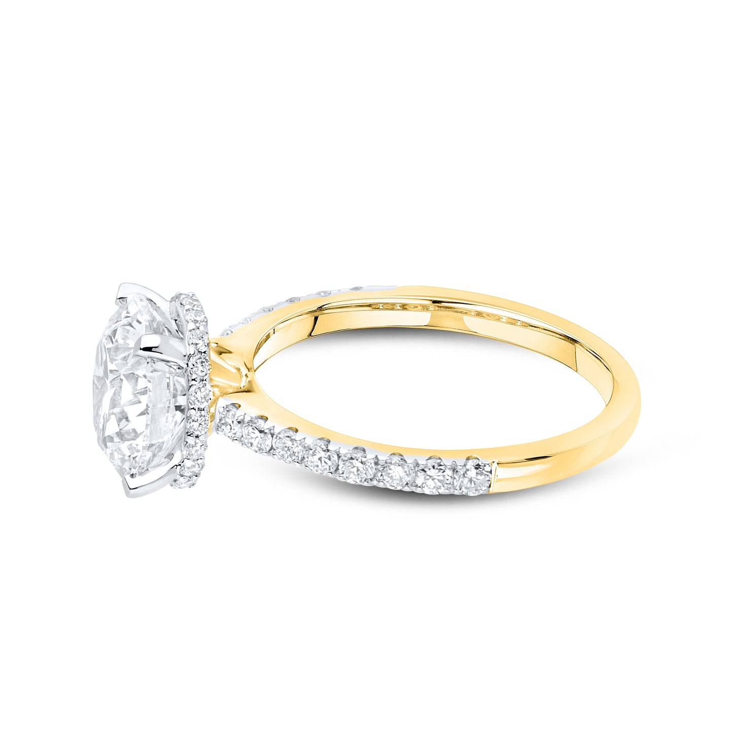 14kt Yellow Gold 3.50 CTW Round Lab Diamond Ring